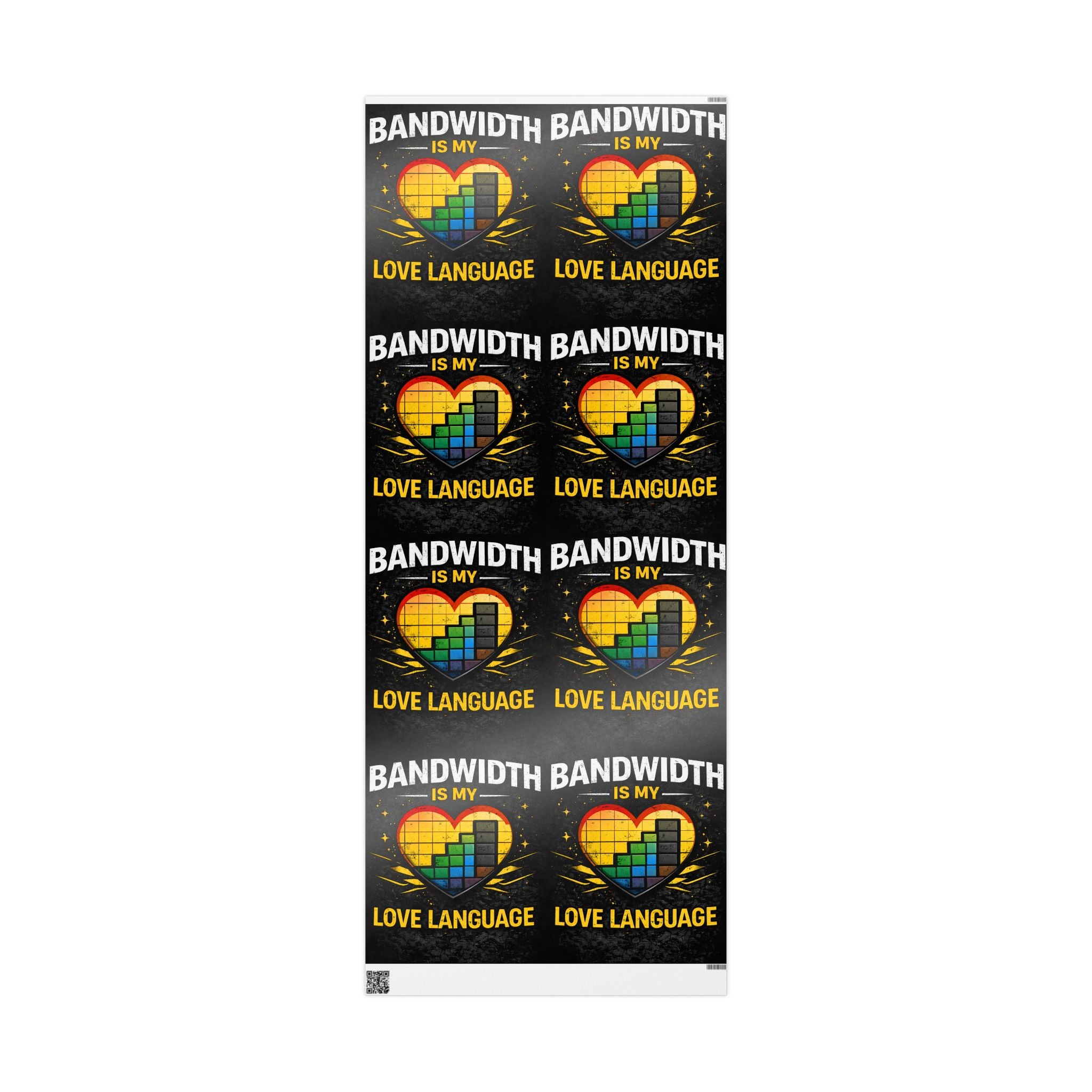 "Bandwidth is my Love Language" Funny IT Wrapping Paper - Tech Humor Gift Wrap