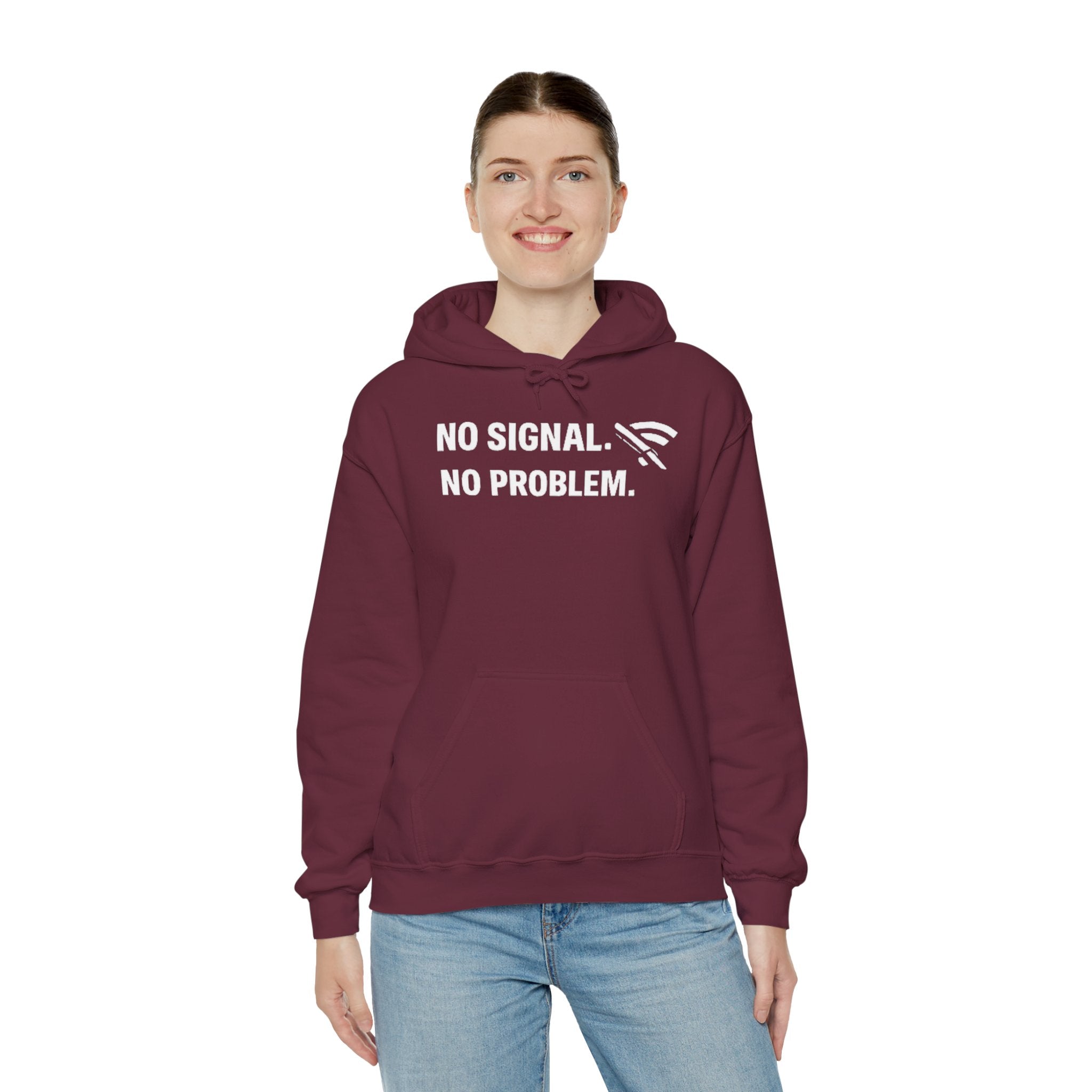 "No Signal, No Problem" IT Humor Unisex Heavy Blend™ Hoodie
