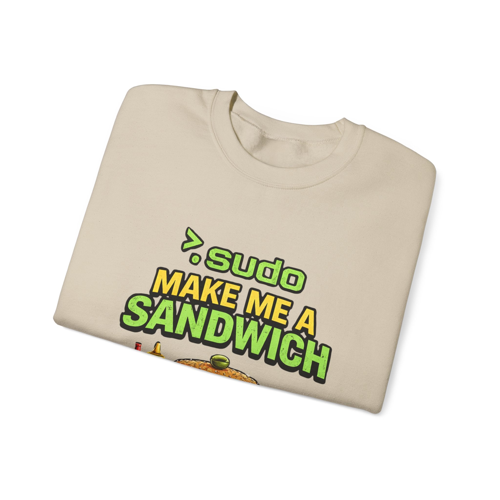 Sweatshirt — ">sudo Make Me a Sandwich" Funny Linux Programmer Crewneck