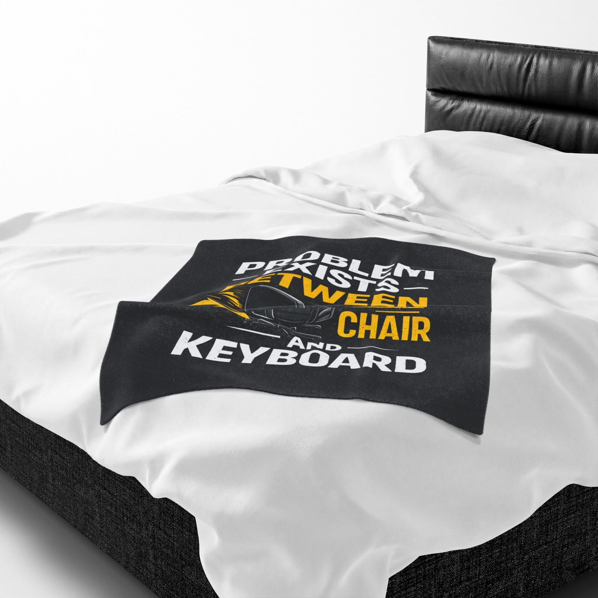 "Problem Exists Between Chair and Keyboard" Tech Humor Velveteen Throw Funny IT Funny Office Blanket