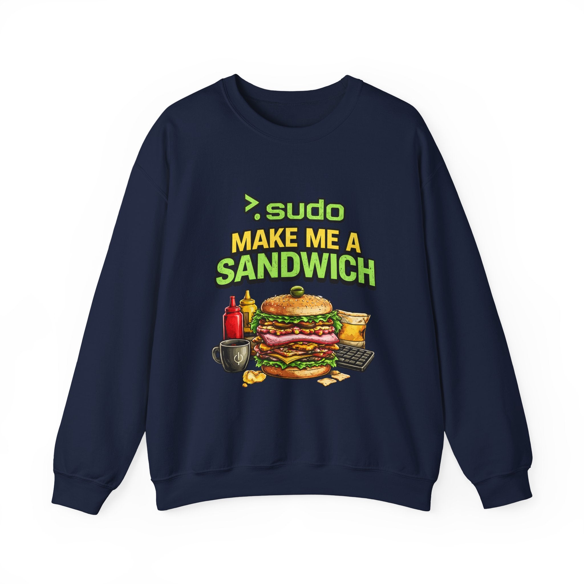 Sweatshirt — ">sudo Make Me a Sandwich" Funny Linux Programmer Crewneck