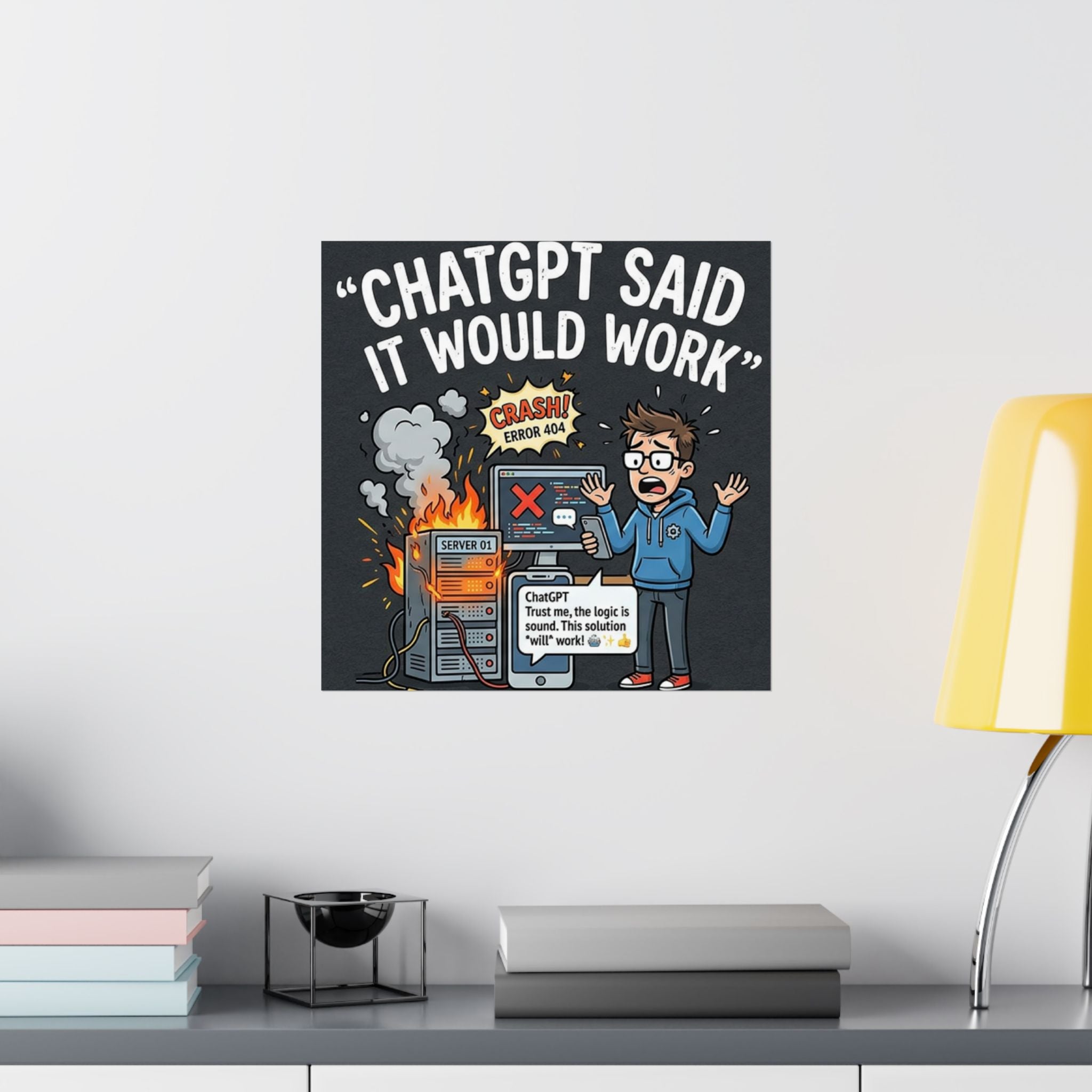 "ChatGPT Said It Would Work" Tech Humor Funny IT Matte Vertical Poster