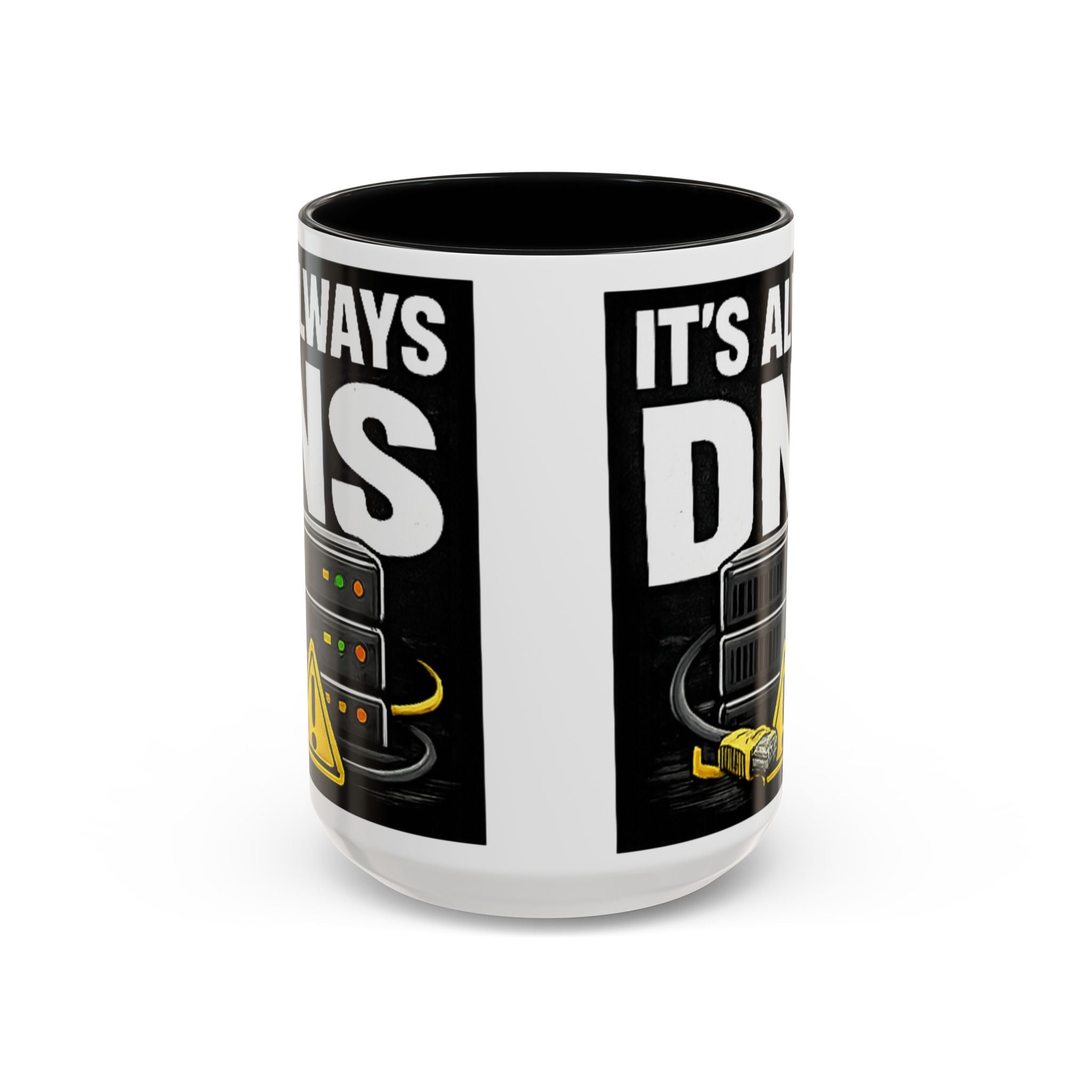 "It's Always DNS" IT Humor Accent Coffee Mug (11, 15oz)