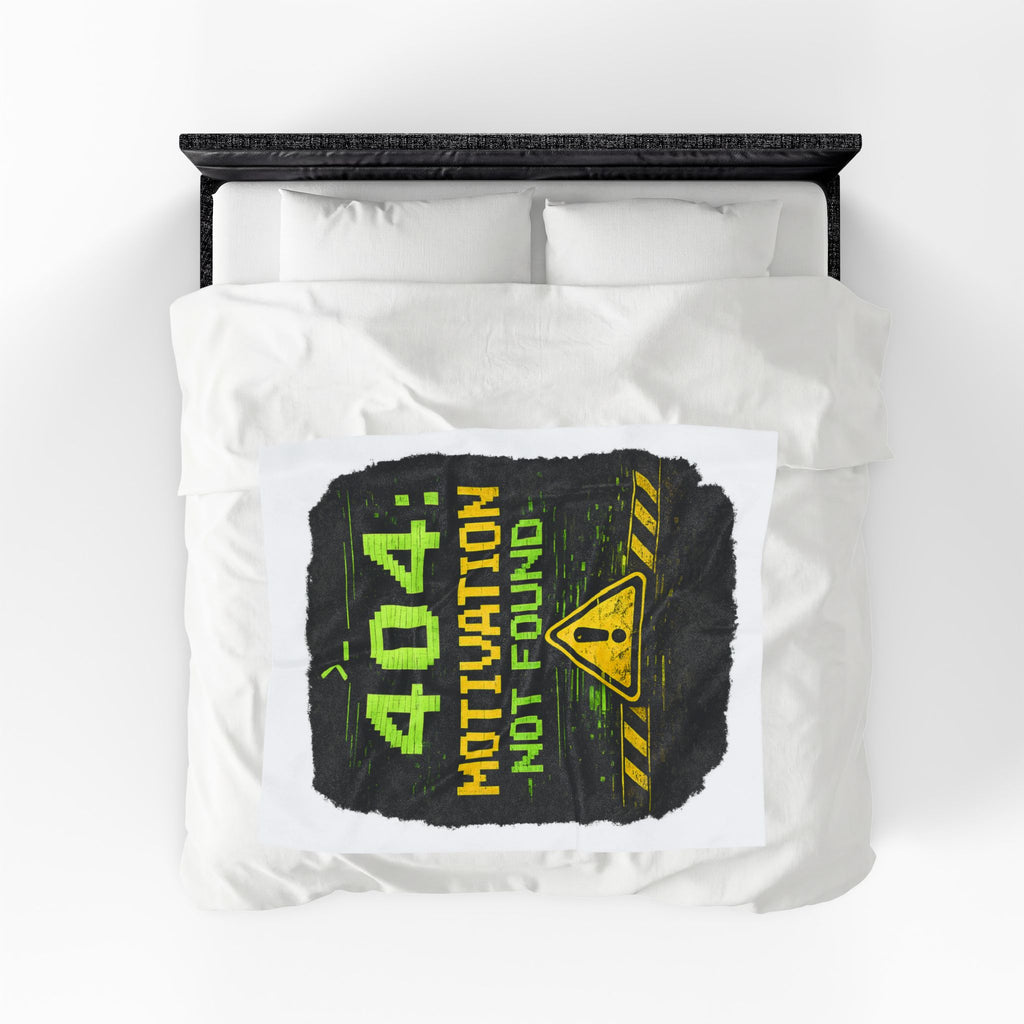 "Error 404 Motivation Not Found" IT Humor Funny IT Velveteen Plush Blanket