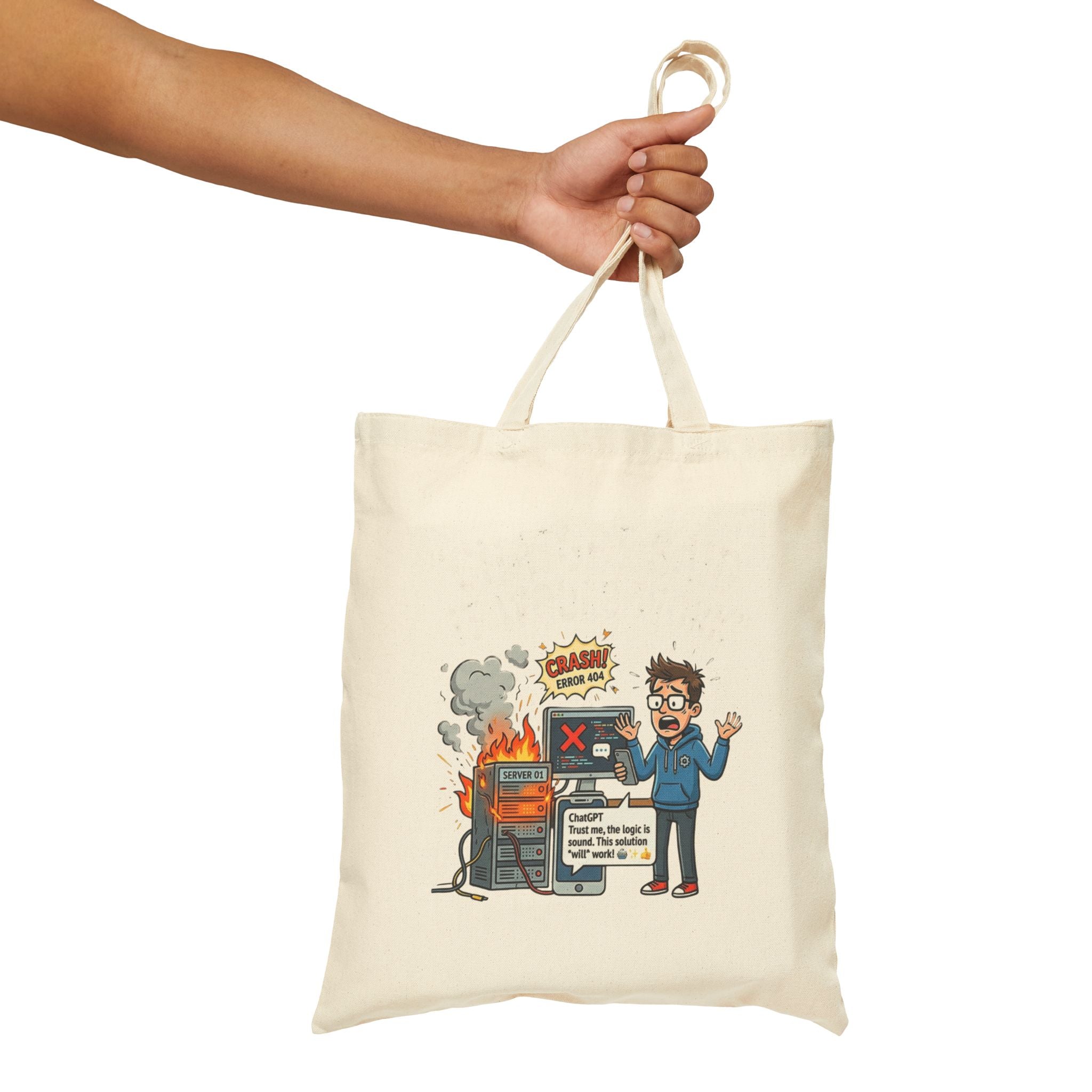 "ChatGBT Said It Would Work" Funny IT Programmer Humor AI Fail Graphic Tote Bag
