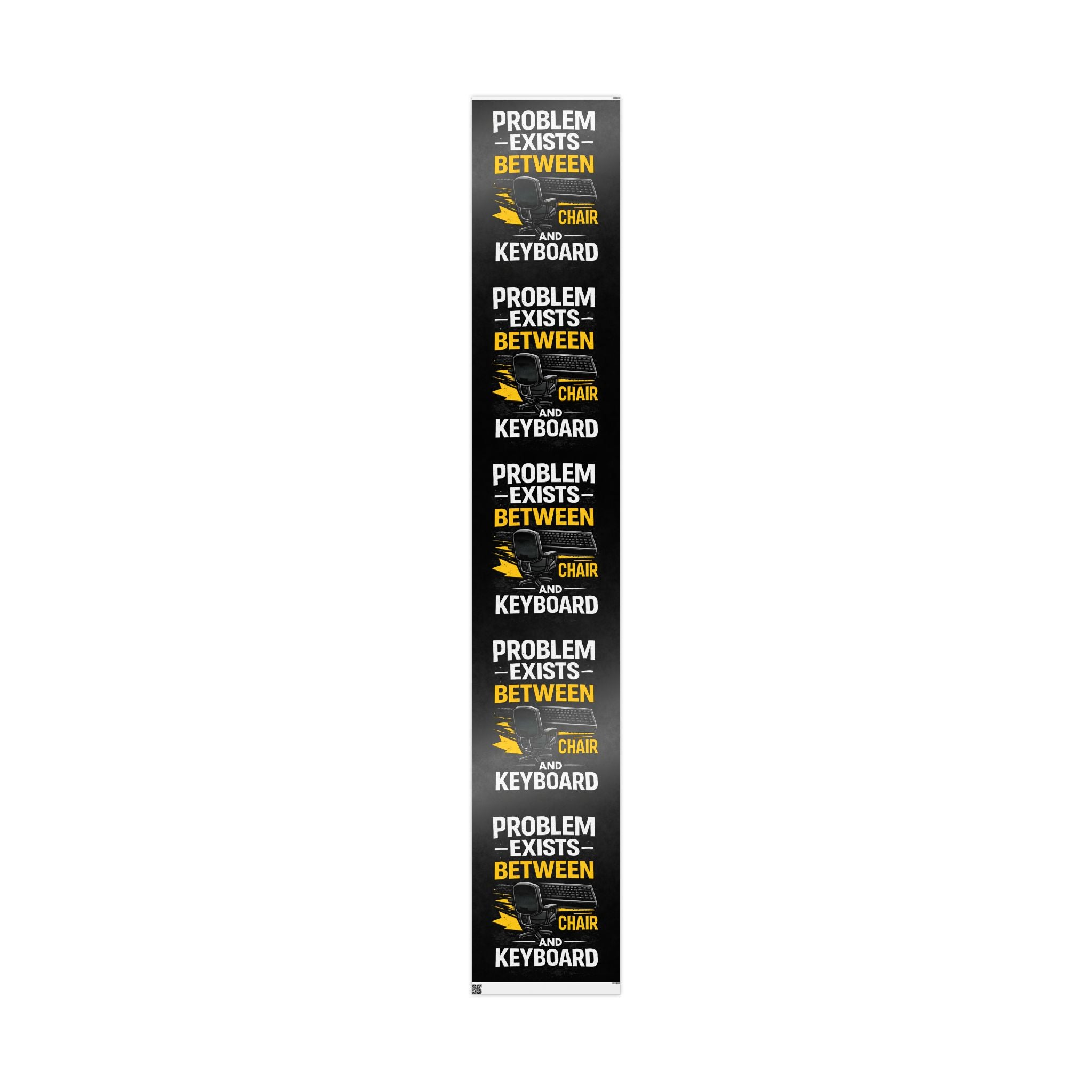"Problem Exists Between Chair & Keyboard" Funny IT Holiday Gift Wrap Funny Gamer Wrapping Paper