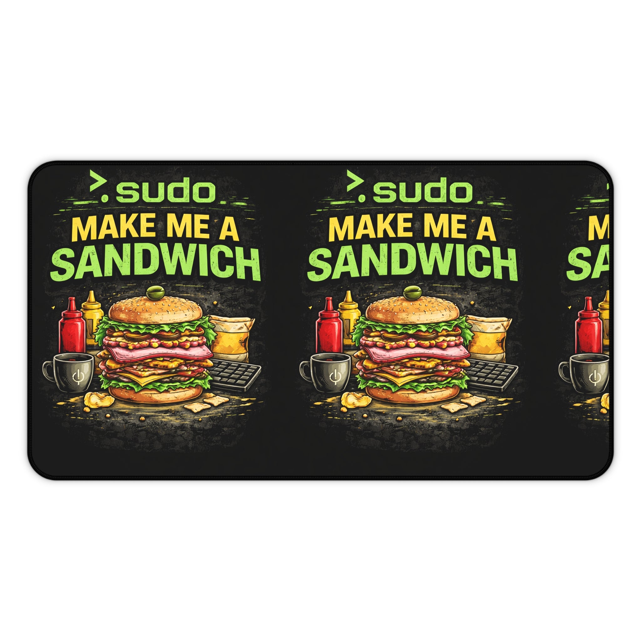 ">. sudo make me a sandwich" Funny IT Mouse Pad Programmer Gaming Tech Humor Desk Mat