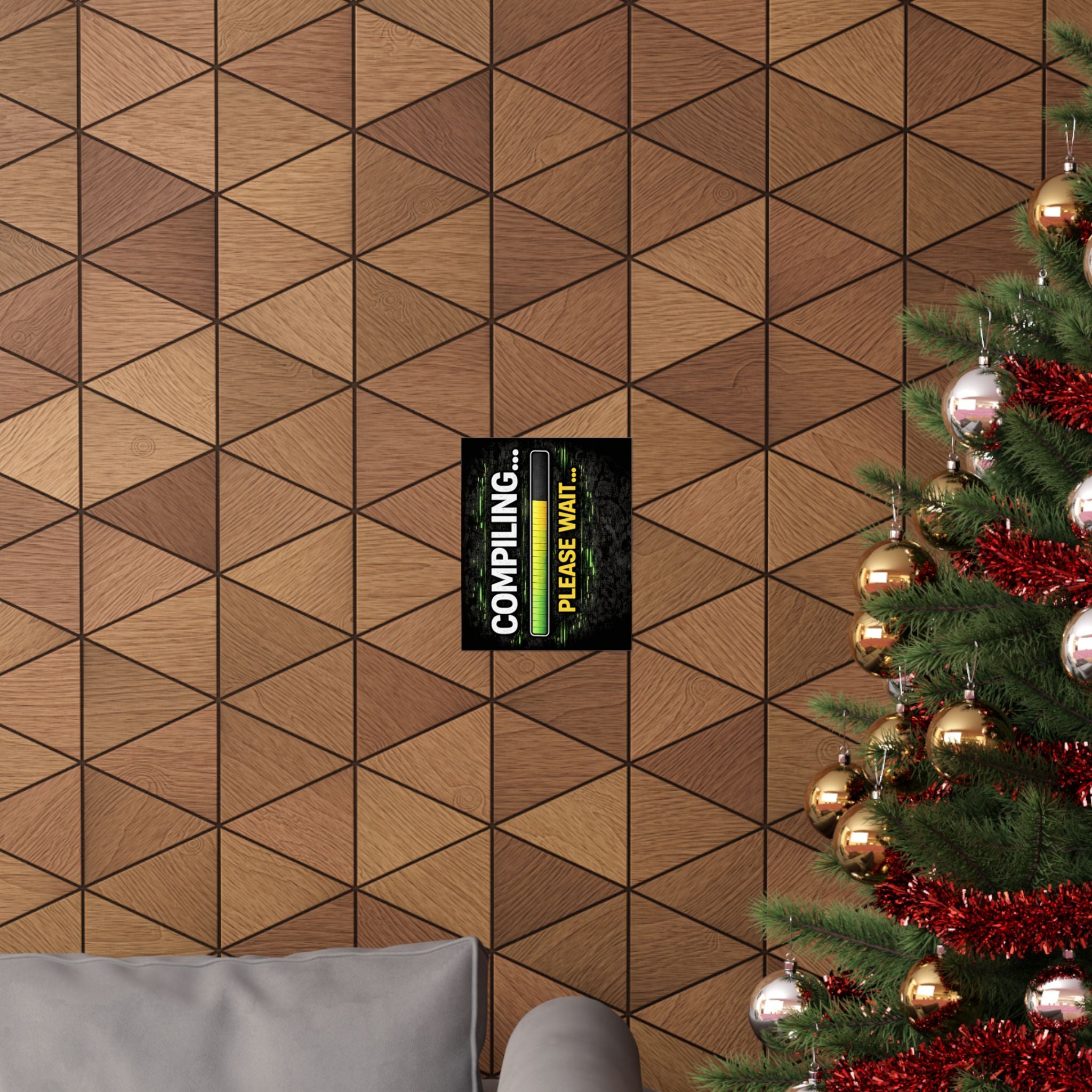 "Compiling... Please Wait" Tech Geek Humor Funny IT Matte Vertical Posters