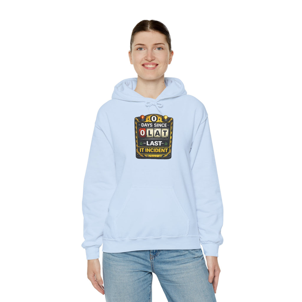 "0 Days Since Last IT Incident" Tech Humor Unisex Heavy Blend™ Hoodie