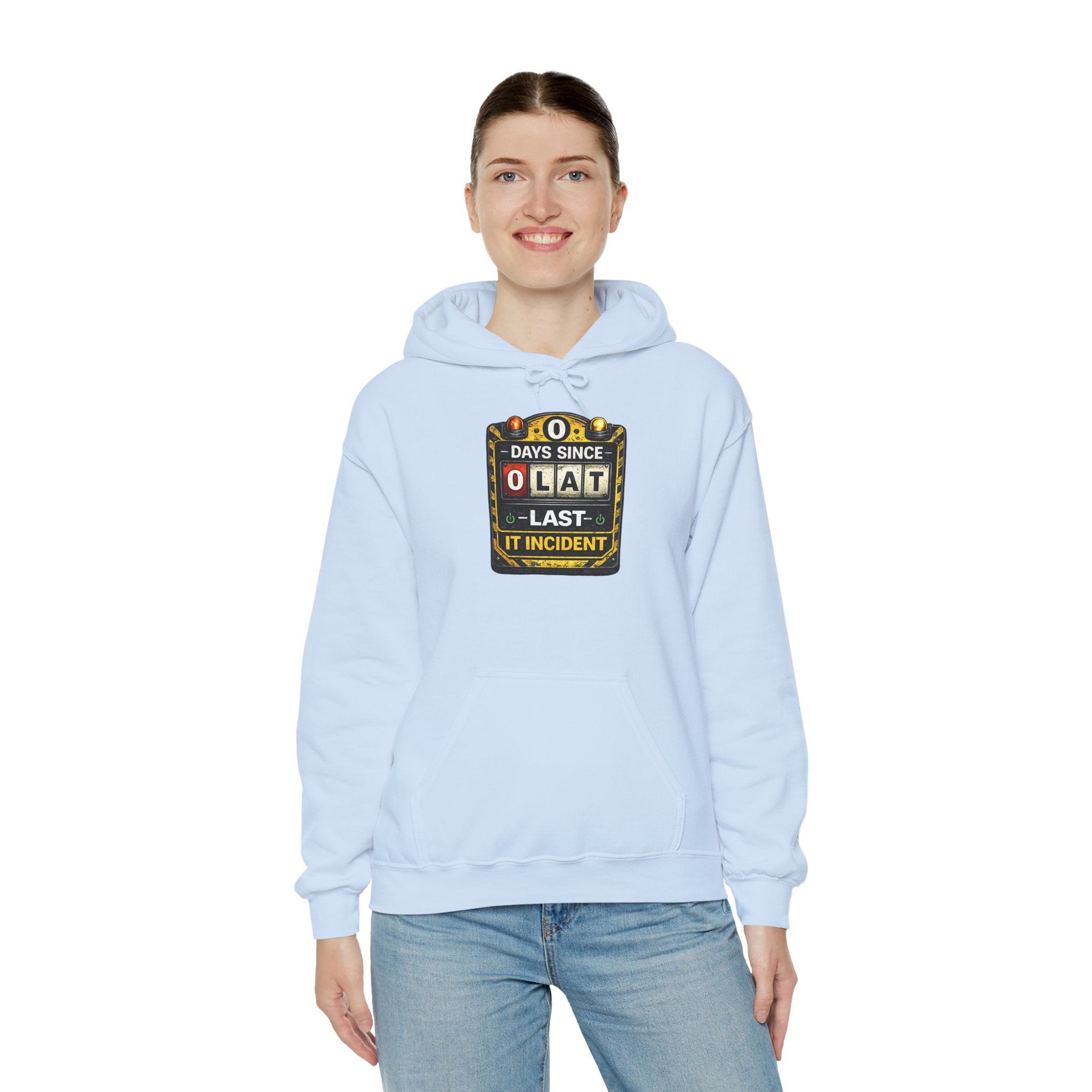 "0 Days Since Last IT Incident" Tech Humor Unisex Heavy Blend™ Hoodie