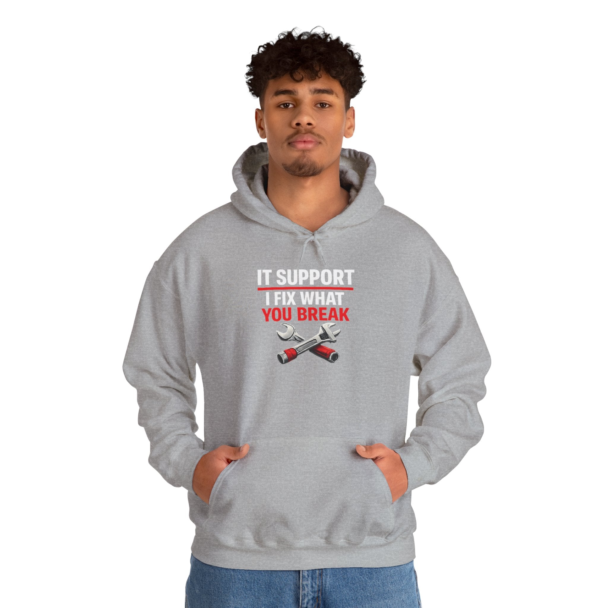 "IT Support: I Fix What You Break" IT Humor Unisex Heavy Blend™ Hoodie