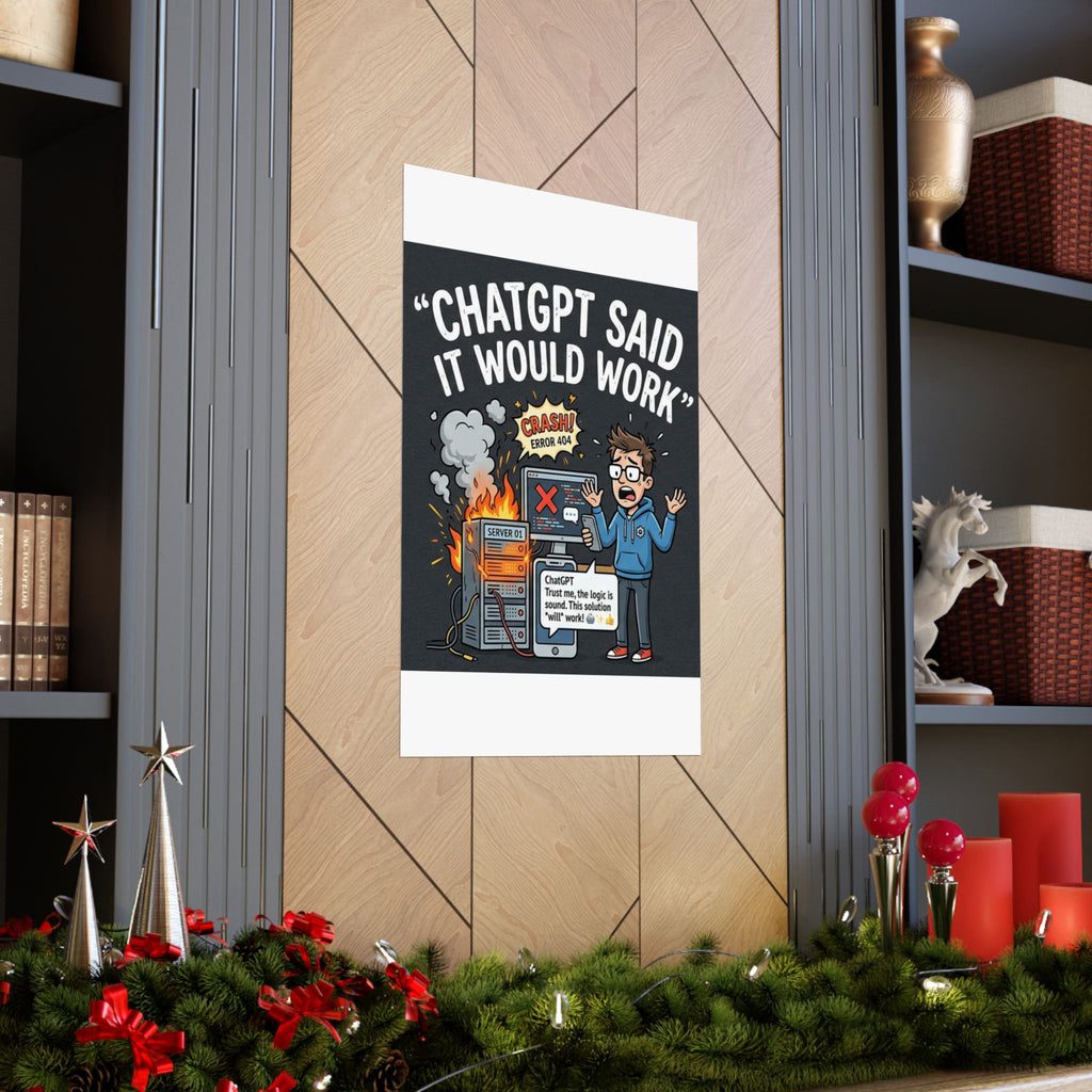"ChatGPT Said It Would Work" Tech Humor Funny IT Matte Vertical Poster