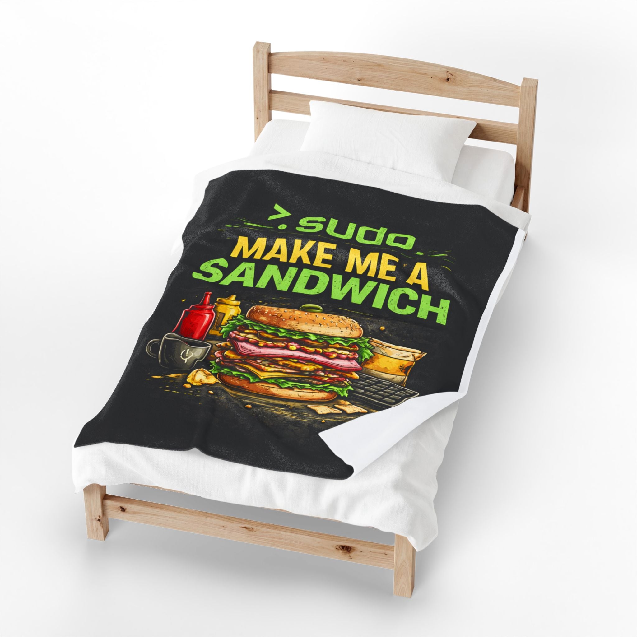 ">. Sudo Make Me a Sandwich" IT Humor Funny IT Velveteen Plush Blanket