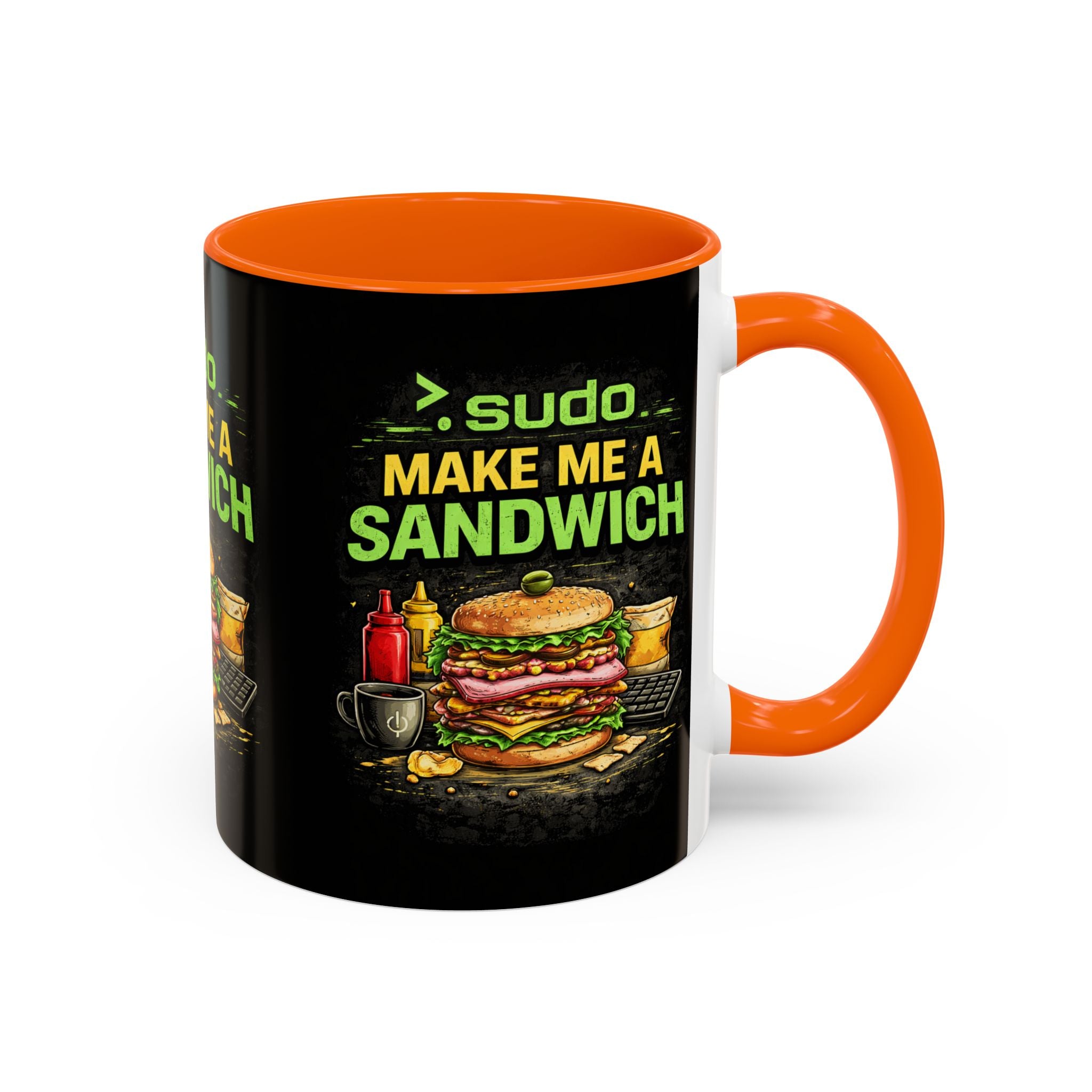 ">. Sudo Make Me a Sandwich" IT Humor Accent Coffee Mug (11, 15oz)
