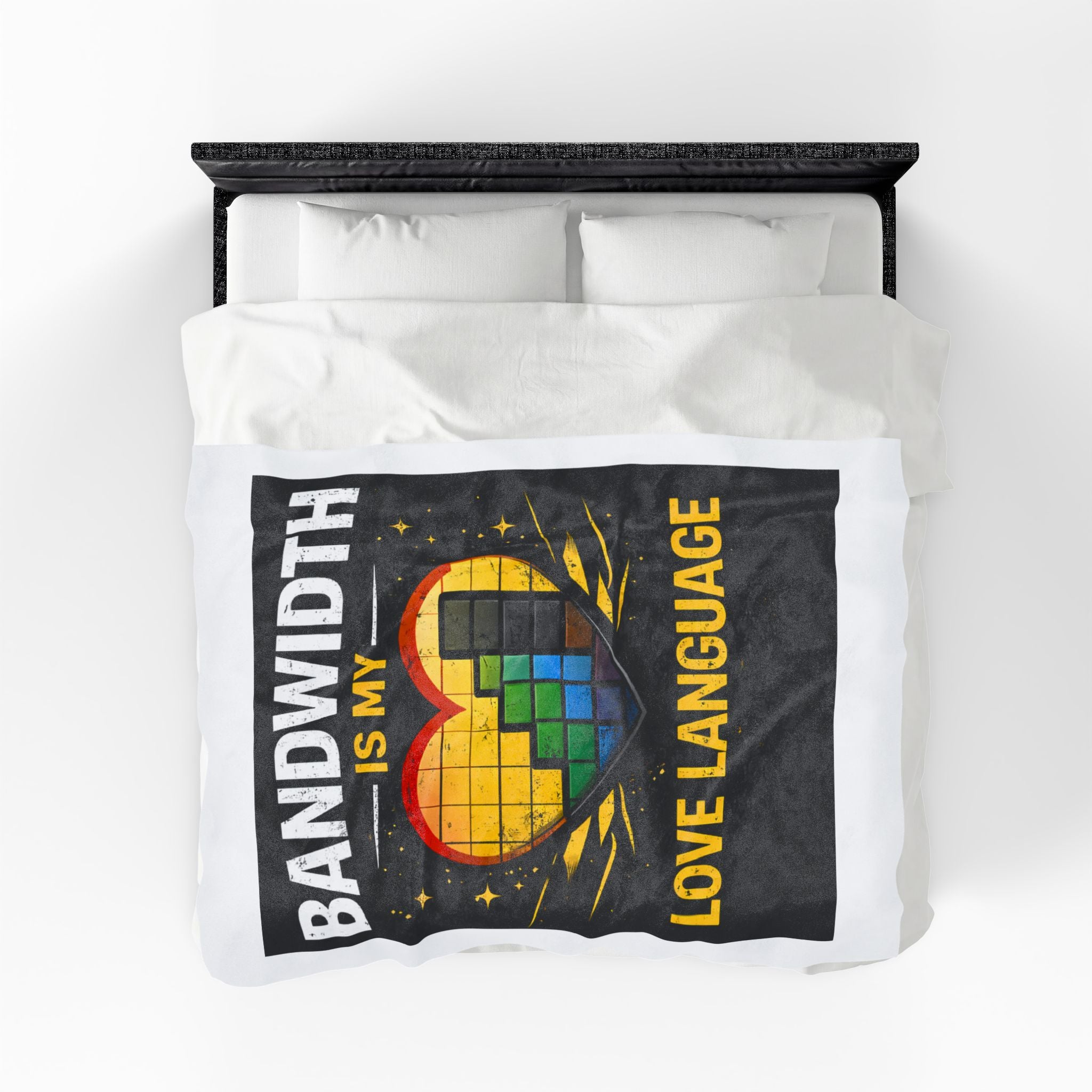 "Bandwidth is my Love Language" IT Humor Funny IT Velveteen Plush Blanket