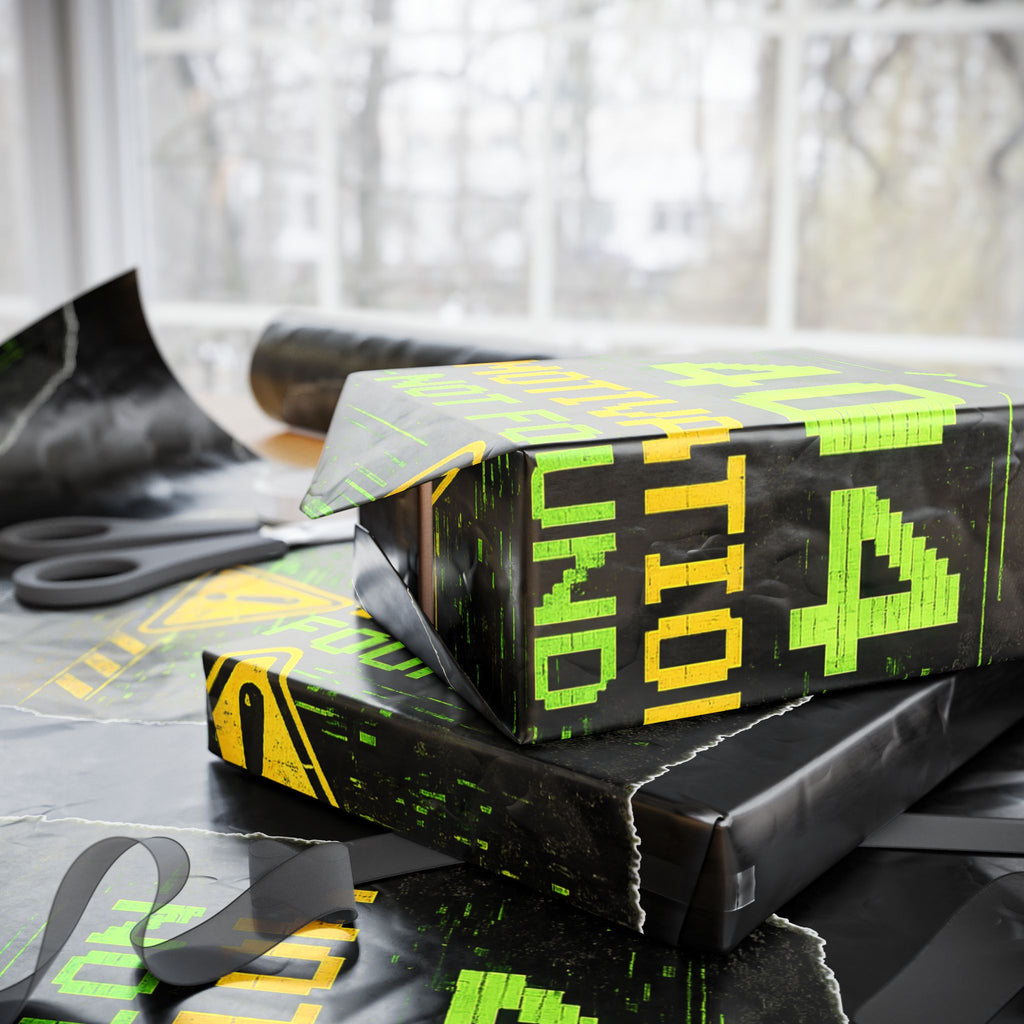 "404 Motivation Not Found" IT Tech Humor Error Pattern Gift Wrap Funny IT Wrapping Paper
