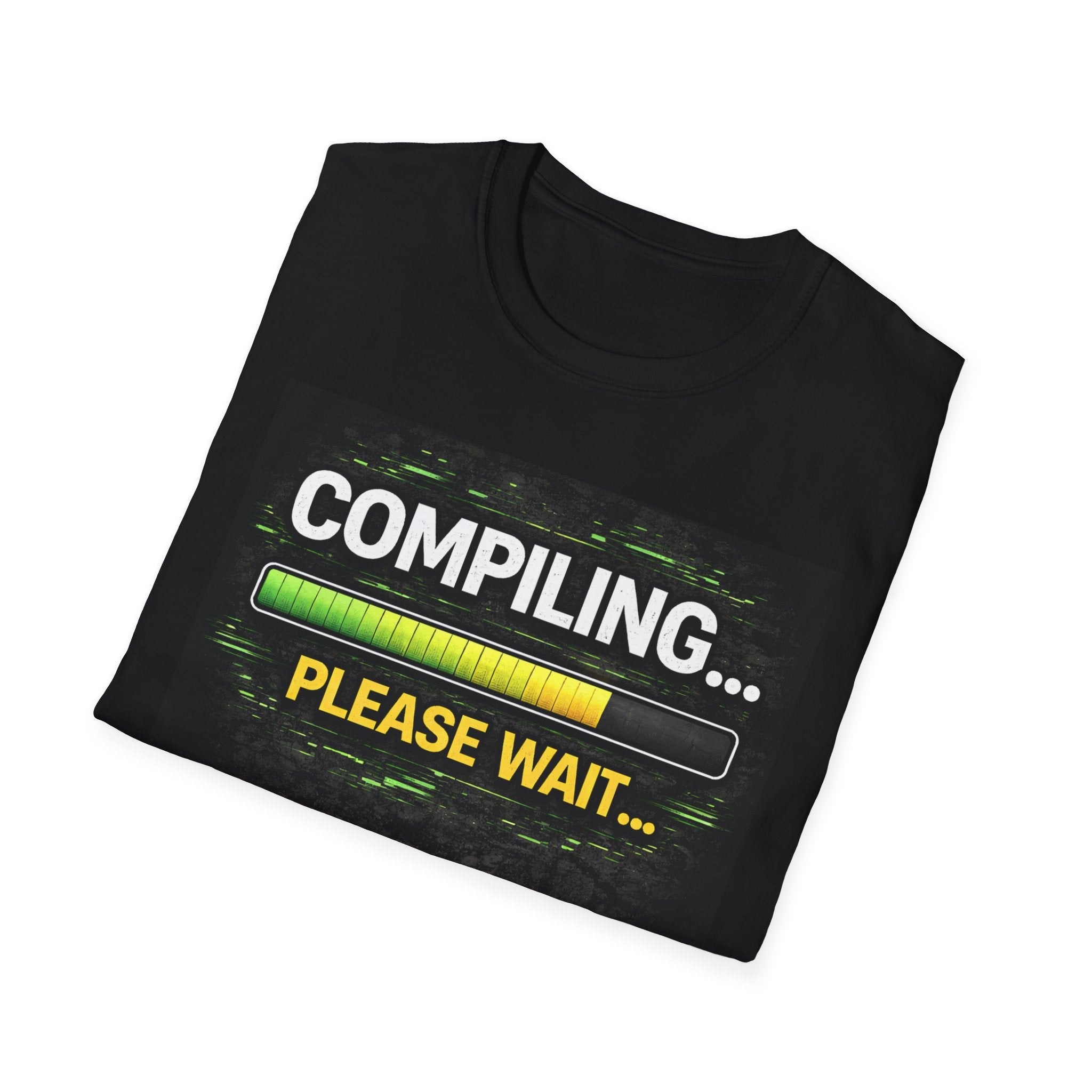 "Compiling... Please Wait" Programmer Loading Graphic Tee Funny IT Tech Humor T-Shirt