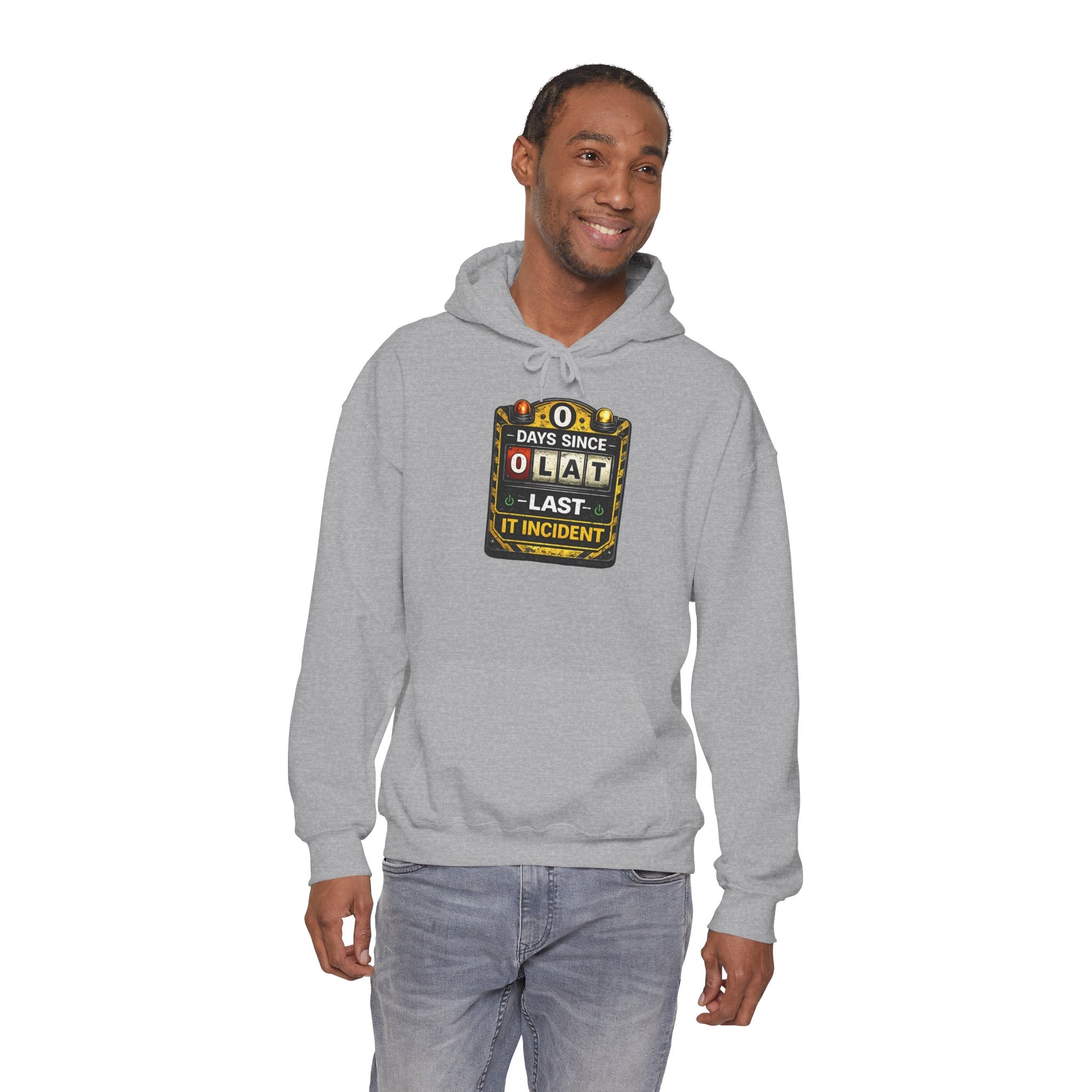 "0 Days Since Last IT Incident" Tech Humor Unisex Heavy Blend™ Hoodie
