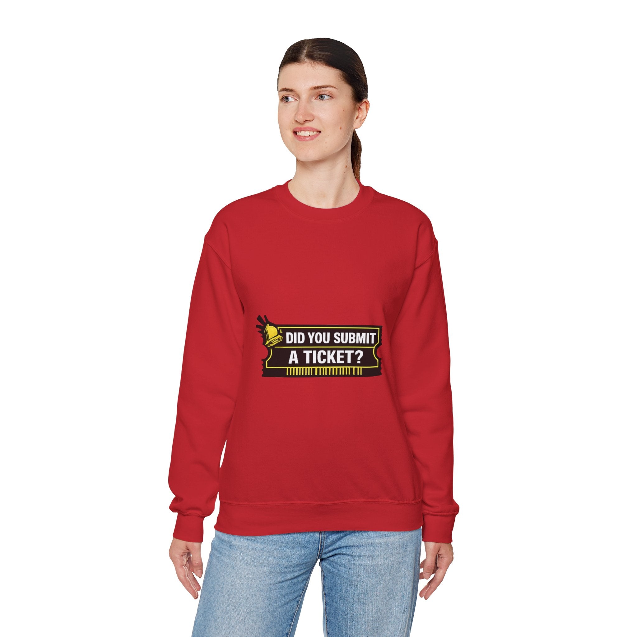 "Did You Submit a Ticket?" IT Support Humor Crewneck Sweatshirt