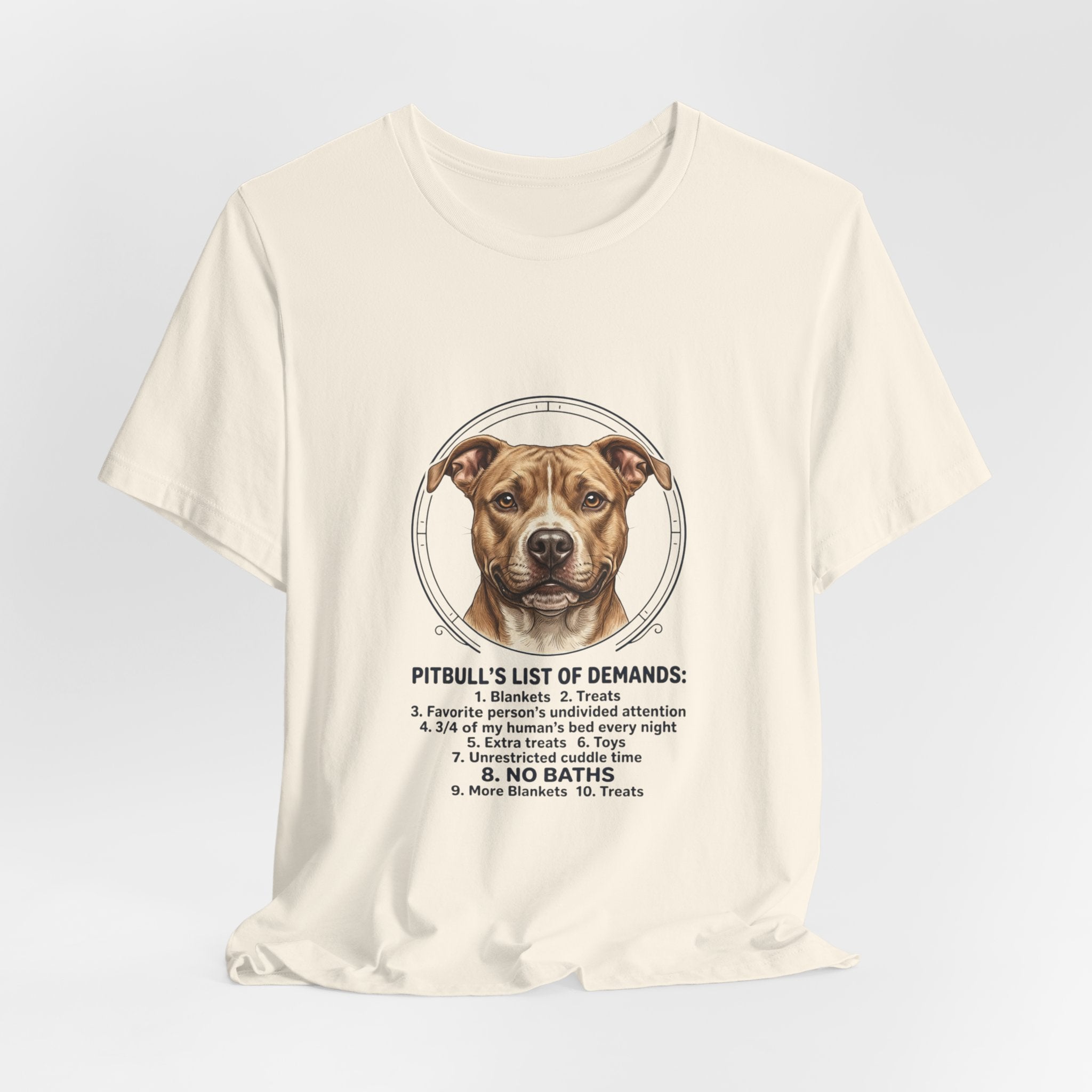 Pitbull Mom List of Demands T-Shirt | Dog Mom, Rescue Pride Tee