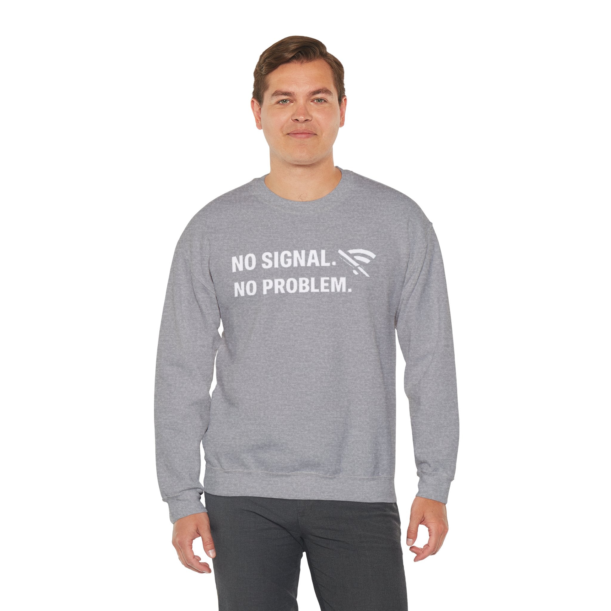"No Signal, No Problem" Unisex Heavy Blend™ Tech Humor Crewneck Sweatshirt