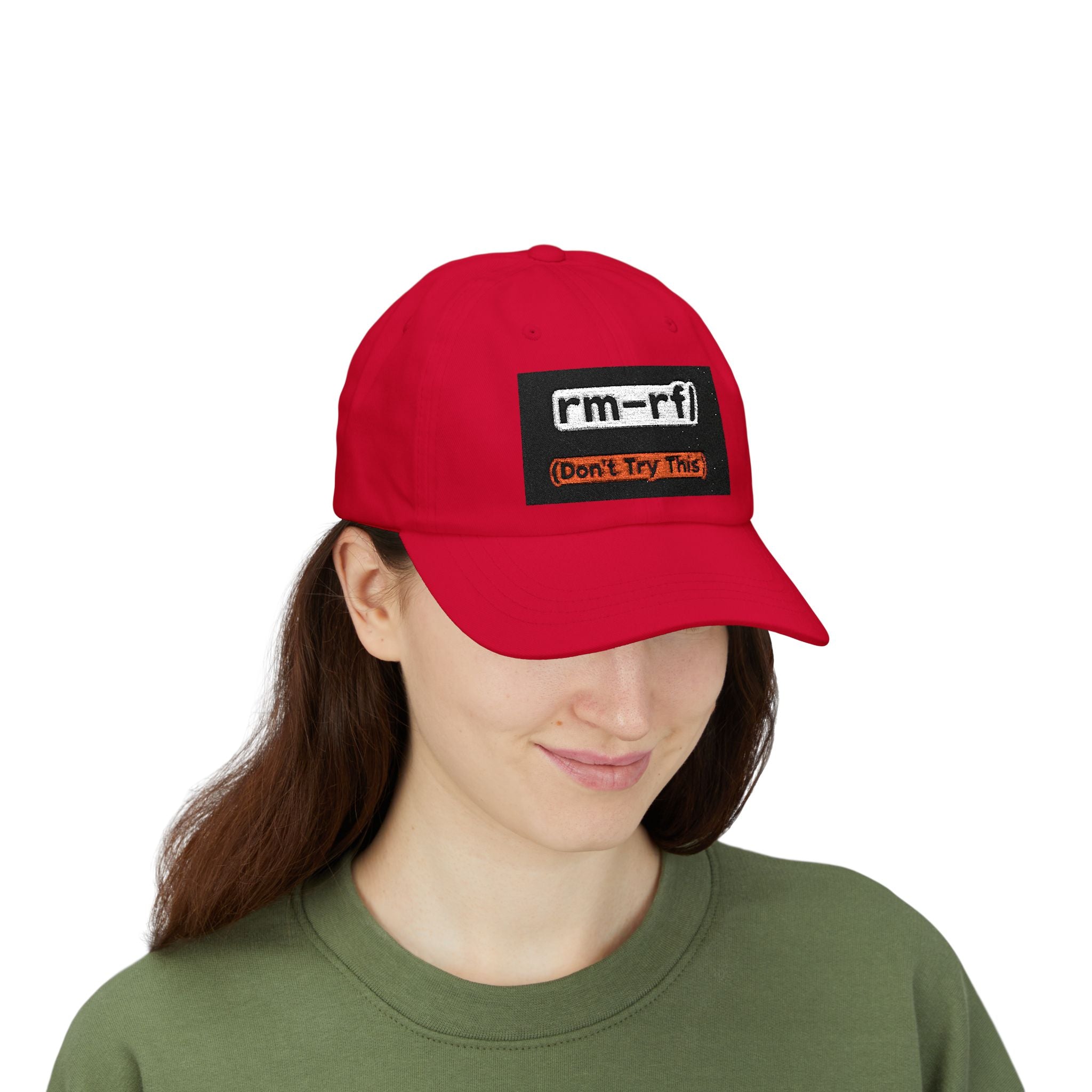 Classic Dad Cap – 'rm -rf (Don't Try This)' Embroidered Dad Hat