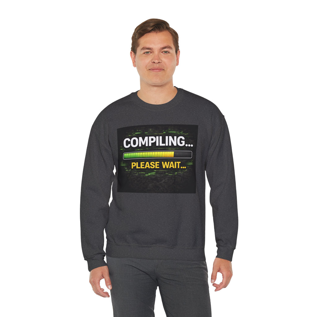 "Compiling... Please Wait" Tech Humor Crewneck Sweatshirt