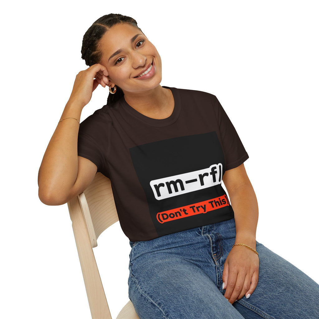 "rm -rf/ (Don't Try This)" Funny IT T-Shirt Hacker Tech Humor Command Tee