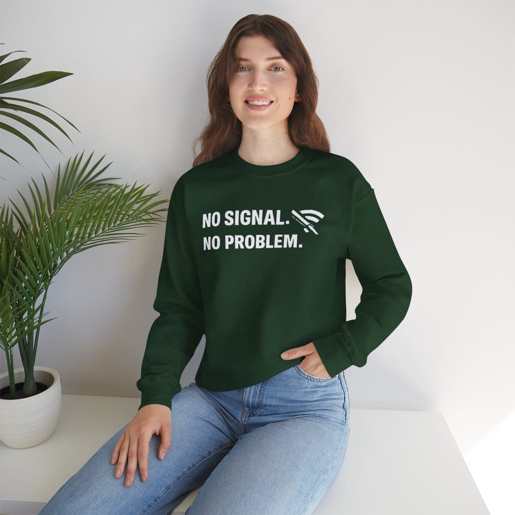"No Signal, No Problem" Unisex Heavy Blend™ Tech Humor Crewneck Sweatshirt