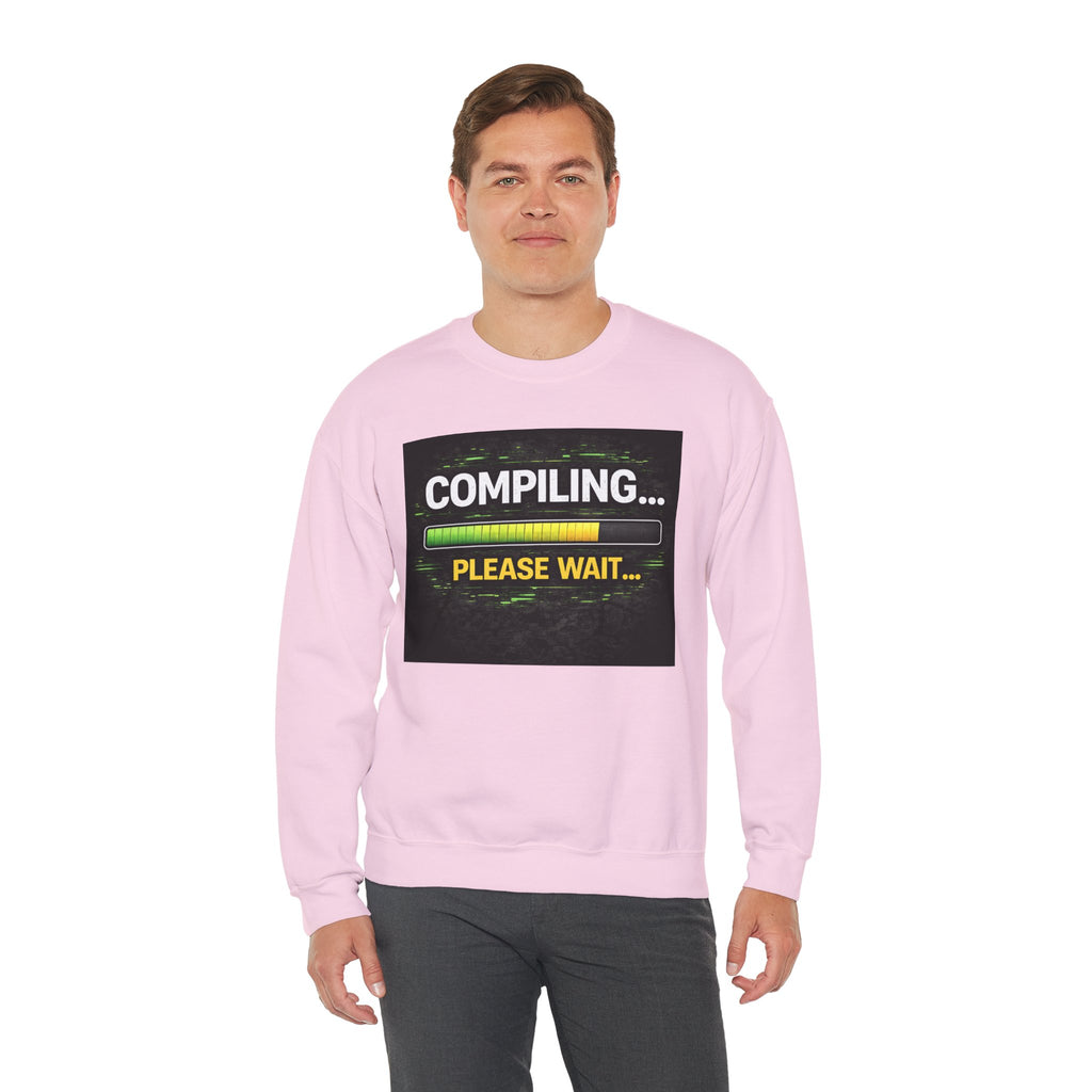 "Compiling... Please Wait" Tech Humor Crewneck Sweatshirt