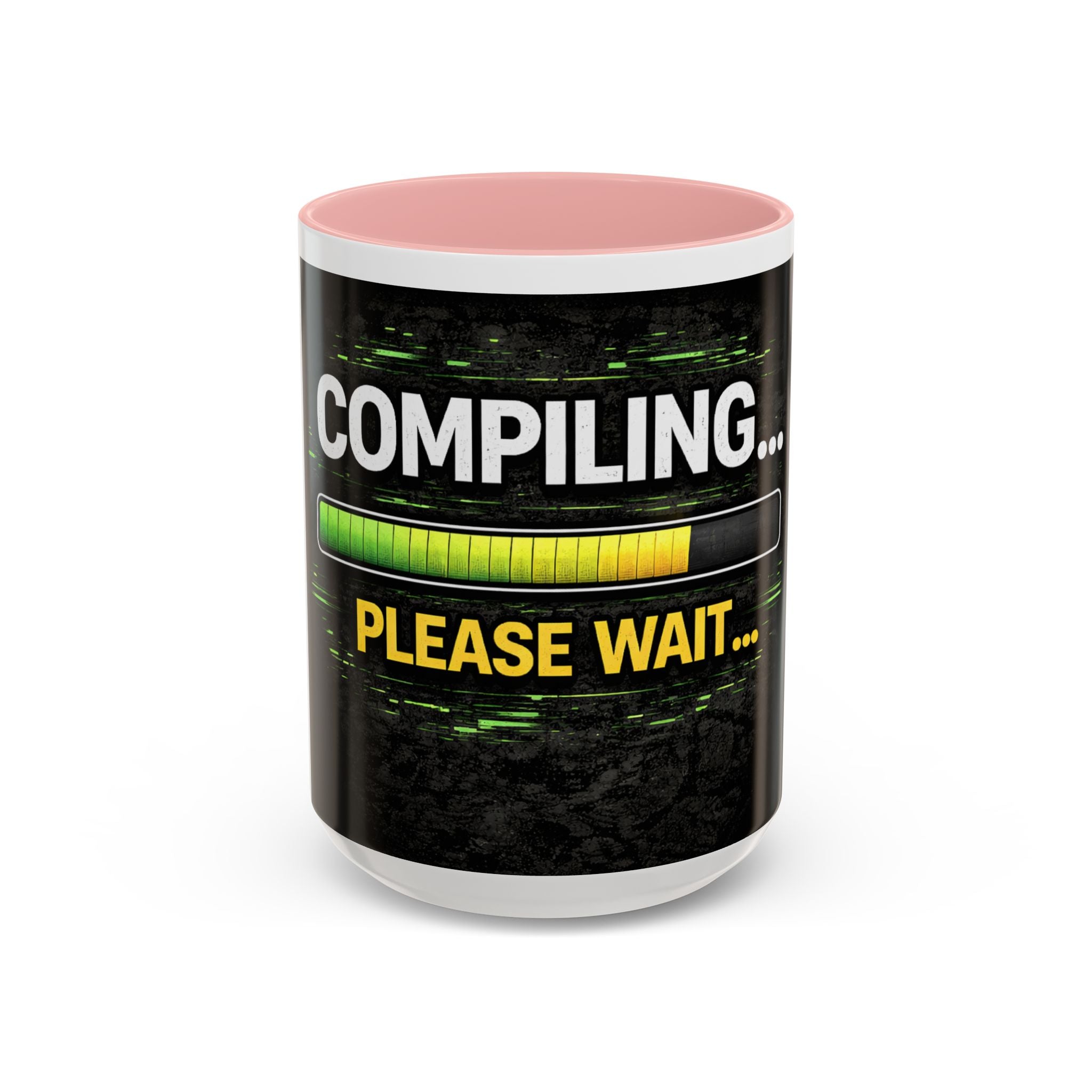 "Compiling, Please Wait" IT Humor Accent Coffee Mug (11, 15oz)