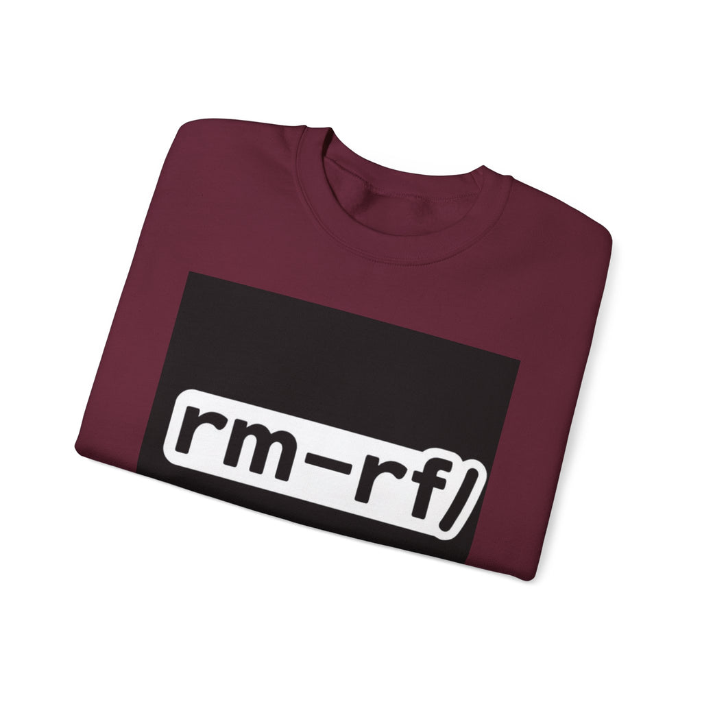 "rm -rf/ (Don't Try This)" — Funny Linux Command Crewneck Sweatshirt