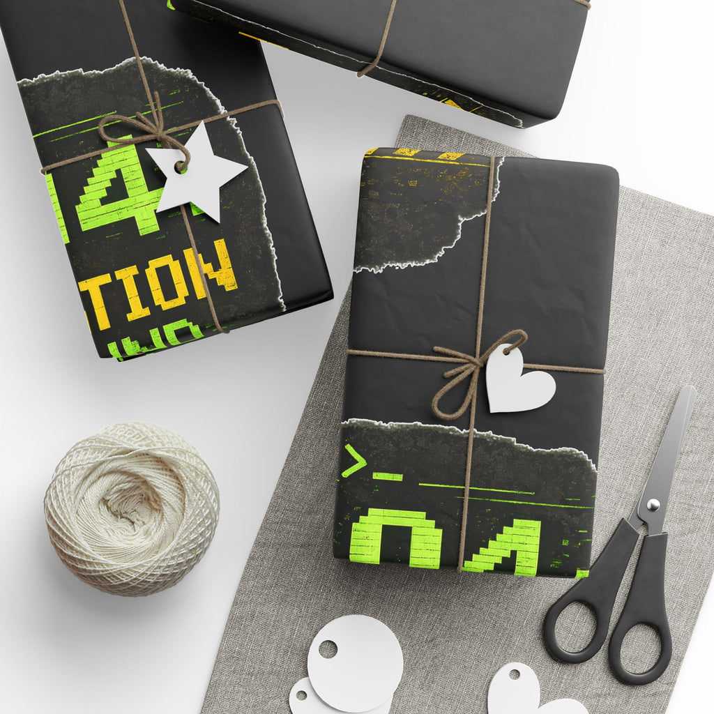 "404 Motivation Not Found" IT Tech Humor Error Pattern Gift Wrap Funny IT Wrapping Paper