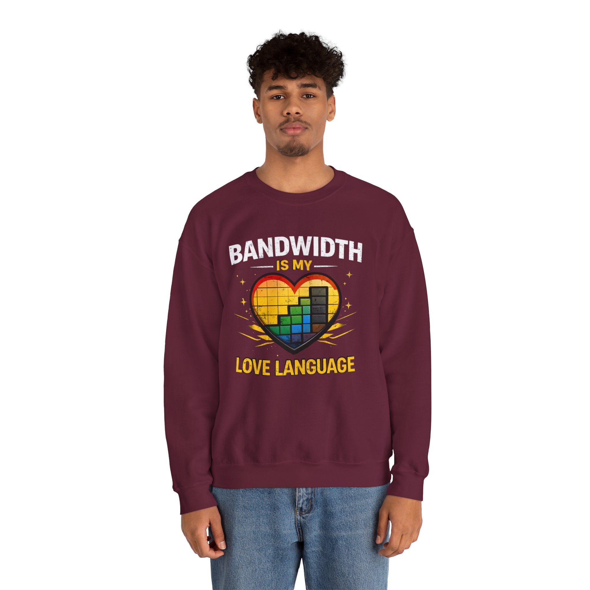 "Bandwidth Is My Love Language" Graphic Crewneck Sweatshirt