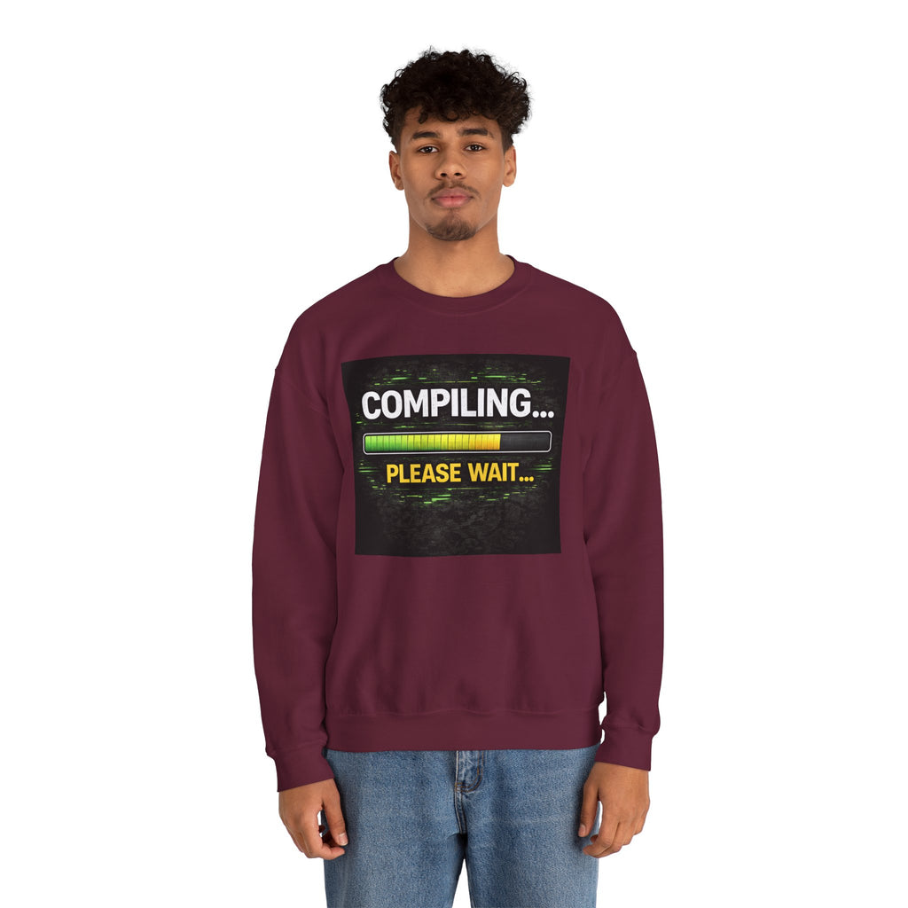 "Compiling... Please Wait" Tech Humor Crewneck Sweatshirt