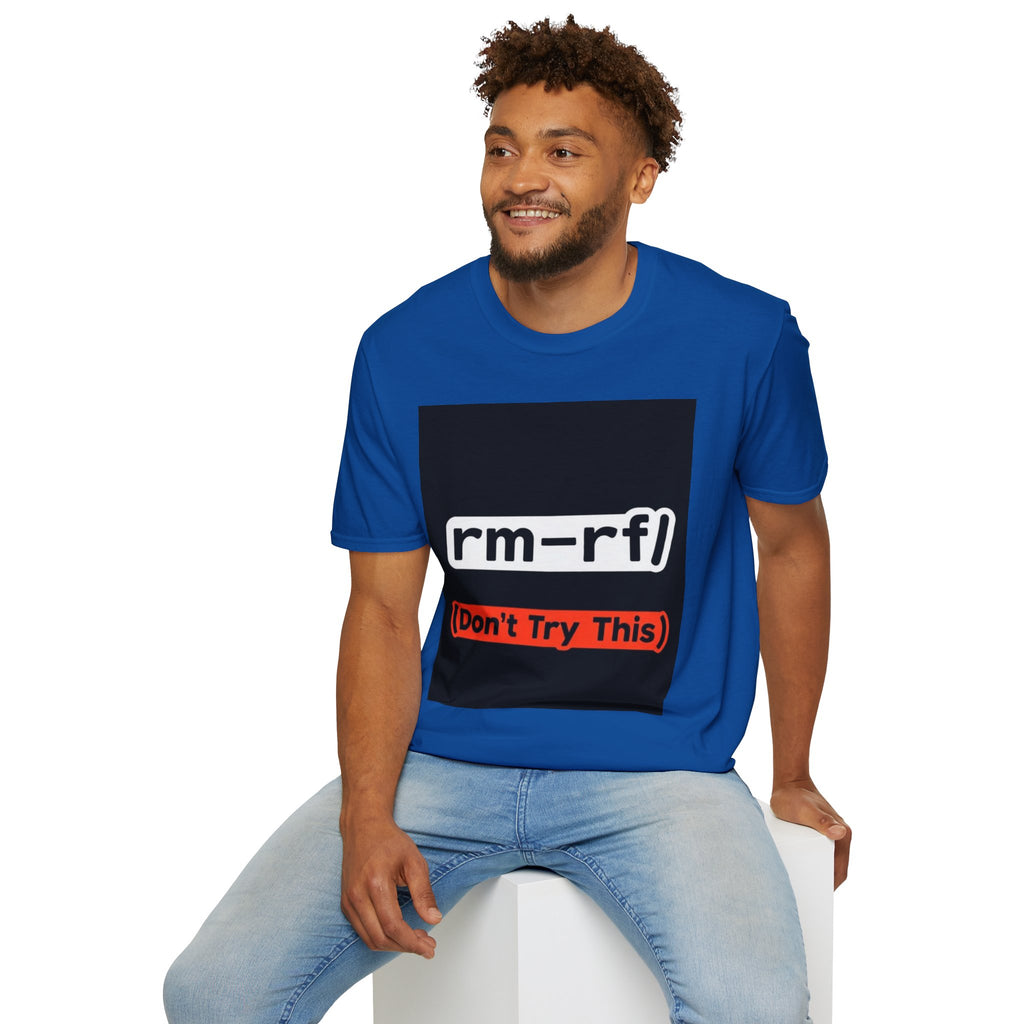 "rm -rf/ (Don't Try This)" Funny IT T-Shirt Hacker Tech Humor Command Tee