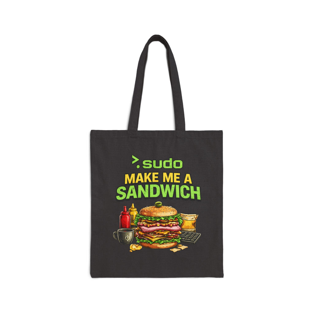">.Sudo Make Me A Sandwich" Funny IT Tech Humor Cotton Canvas Tote Bag