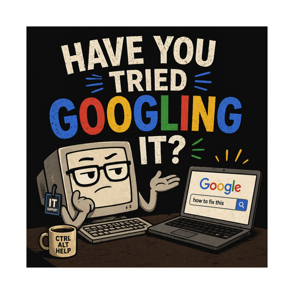 "Have You Tried Googling It?" Poster — Funny IT Tech Humor Computer Matte Print