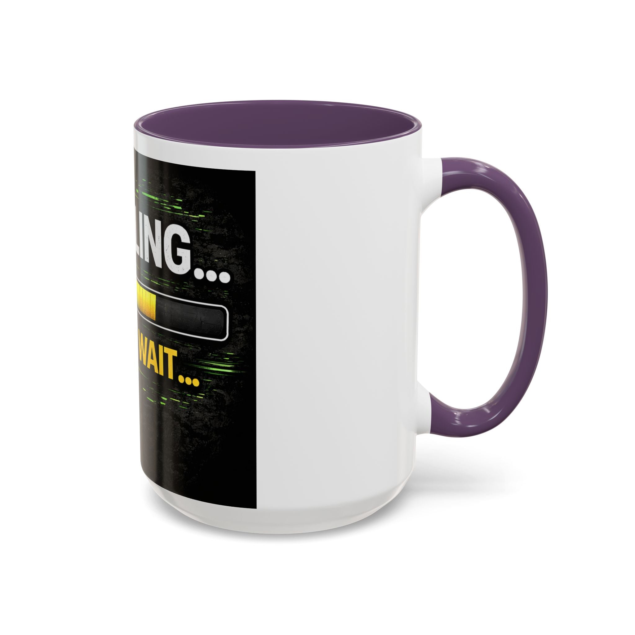 "Compiling, Please Wait" IT Humor Accent Coffee Mug (11, 15oz)