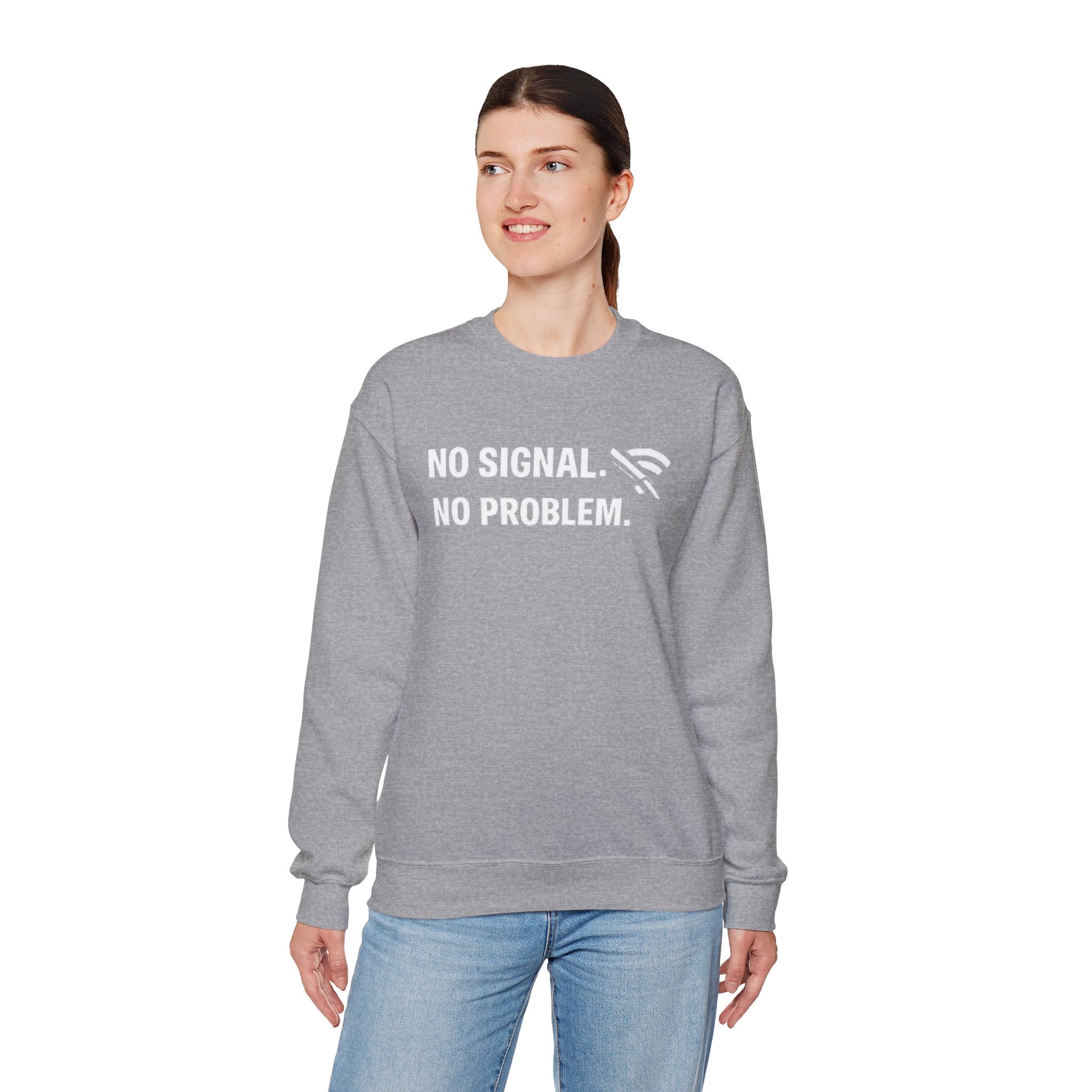 "No Signal, No Problem" Unisex Heavy Blend™ Tech Humor Crewneck Sweatshirt
