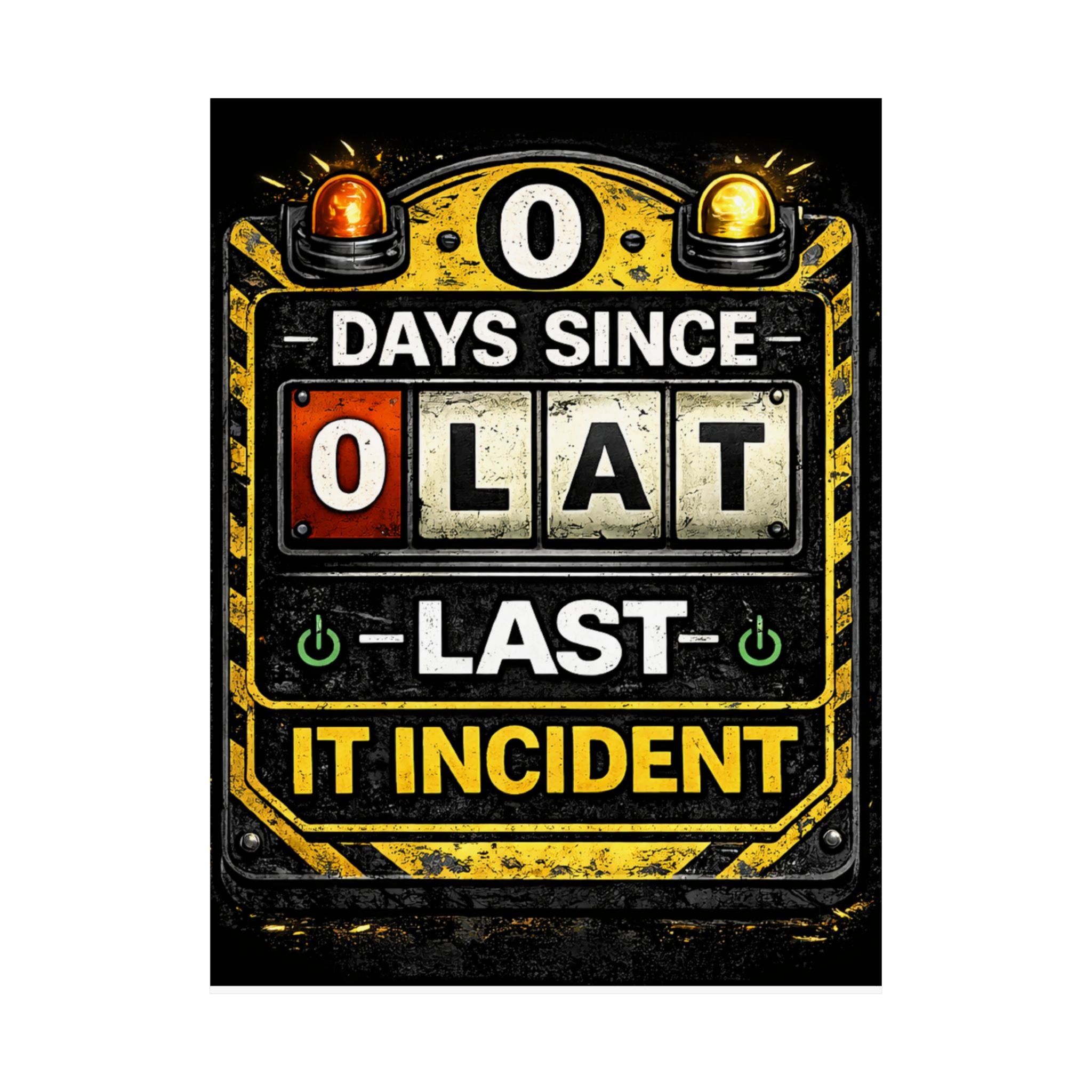 "0 Days Since Last IT Incident" Funny IT Tech Humor Matte Vertical Posters