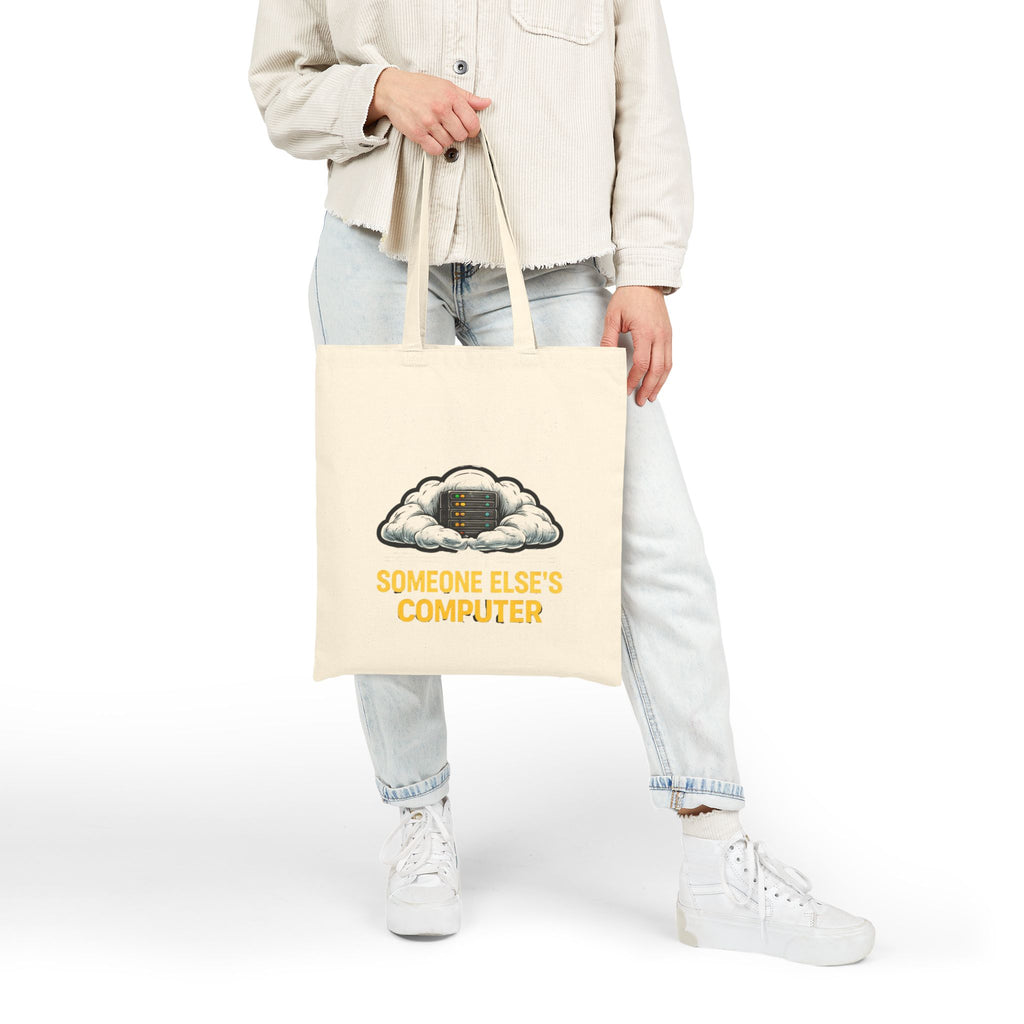 "There Is No Cloud, Just Someone Else's Computer" Funny IT Cloud Server Graphic Canvas Tote Bag