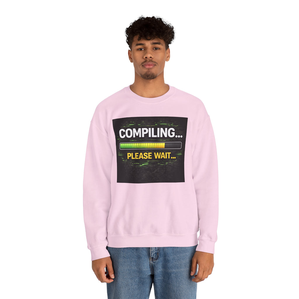 "Compiling... Please Wait" Tech Humor Crewneck Sweatshirt