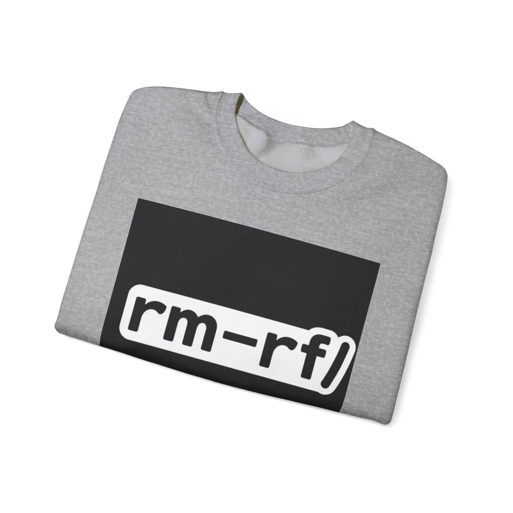 "rm -rf/ (Don't Try This)" — Funny Linux Command Crewneck Sweatshirt