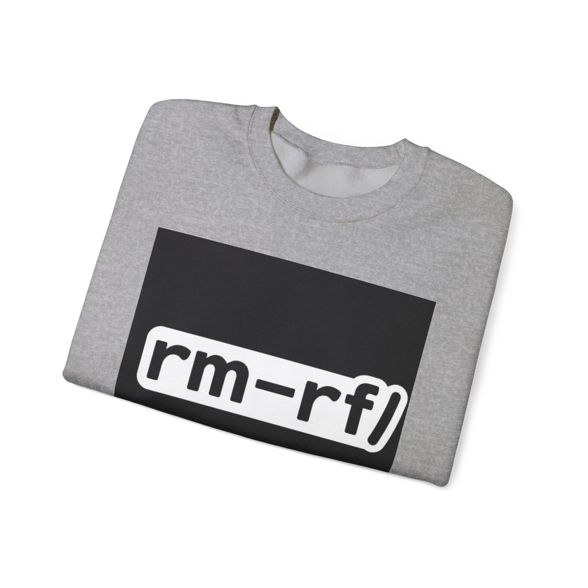 "rm -rf/ (Don't Try This)" — Funny Linux Command Crewneck Sweatshirt