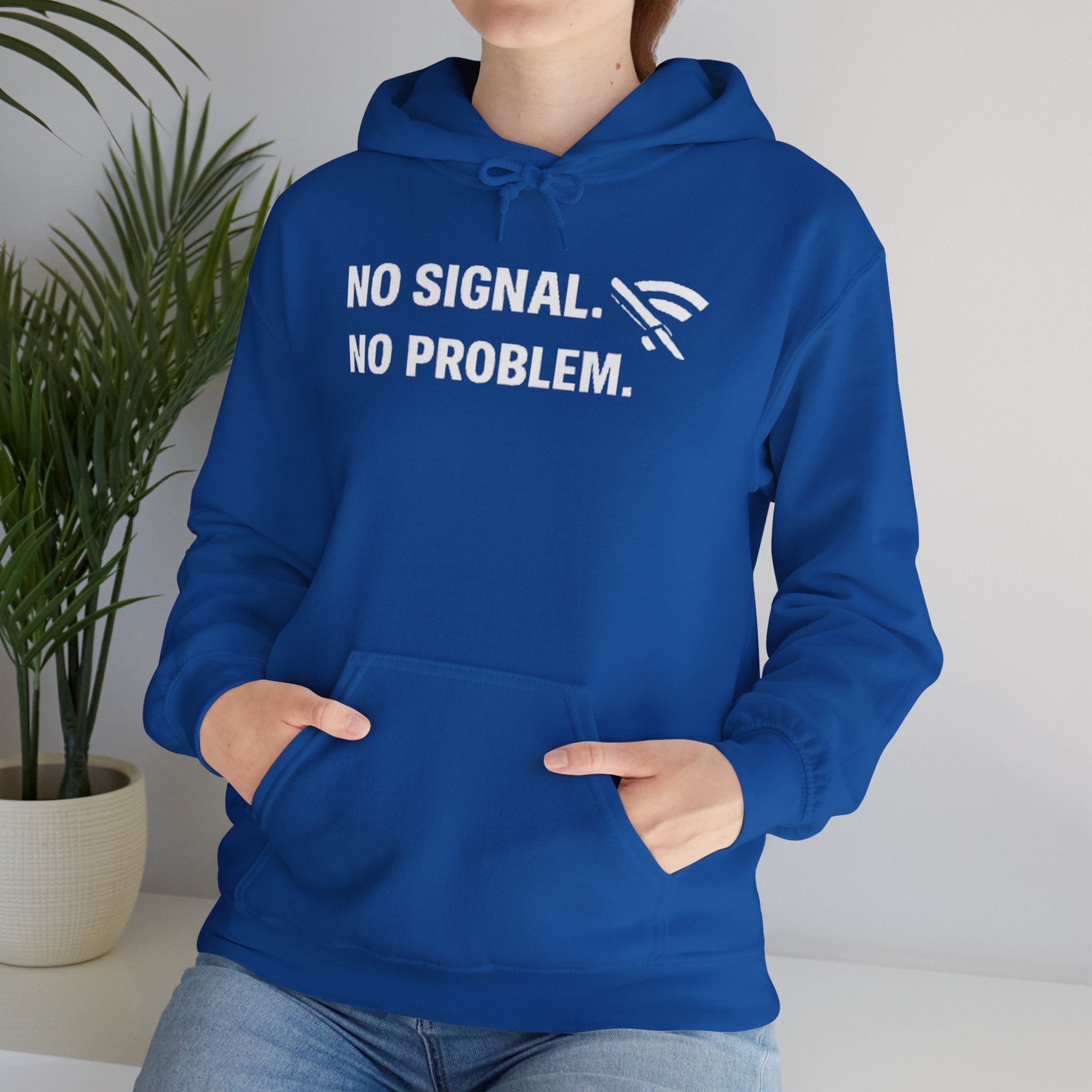 "No Signal, No Problem" IT Humor Unisex Heavy Blend™ Hoodie