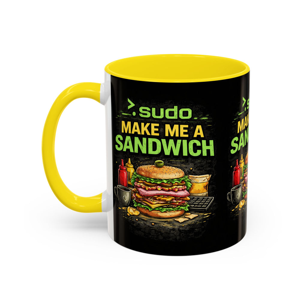 ">. Sudo Make Me a Sandwich" IT Humor Accent Coffee Mug (11, 15oz)