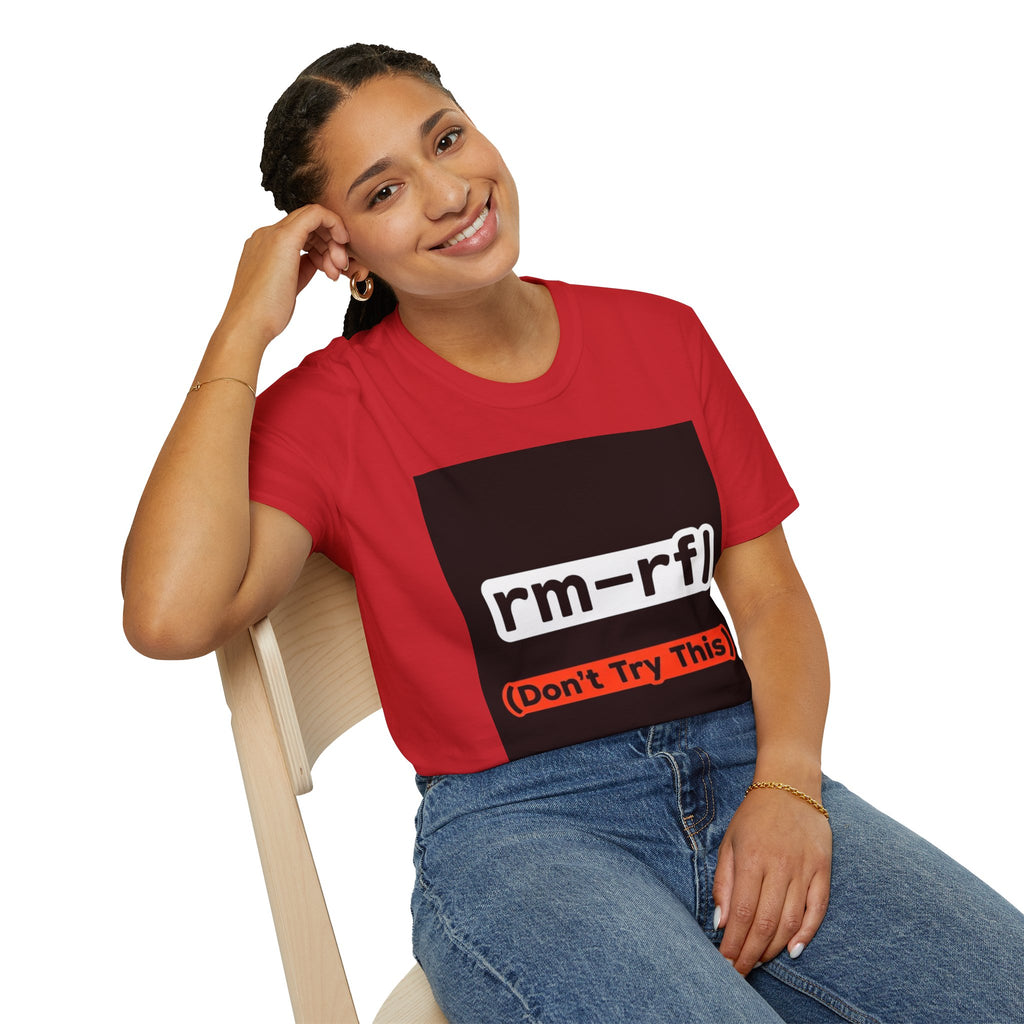 "rm -rf/ (Don't Try This)" Funny IT T-Shirt Hacker Tech Humor Command Tee