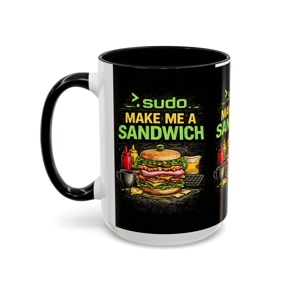 ">. Sudo Make Me a Sandwich" IT Humor Accent Coffee Mug (11, 15oz)