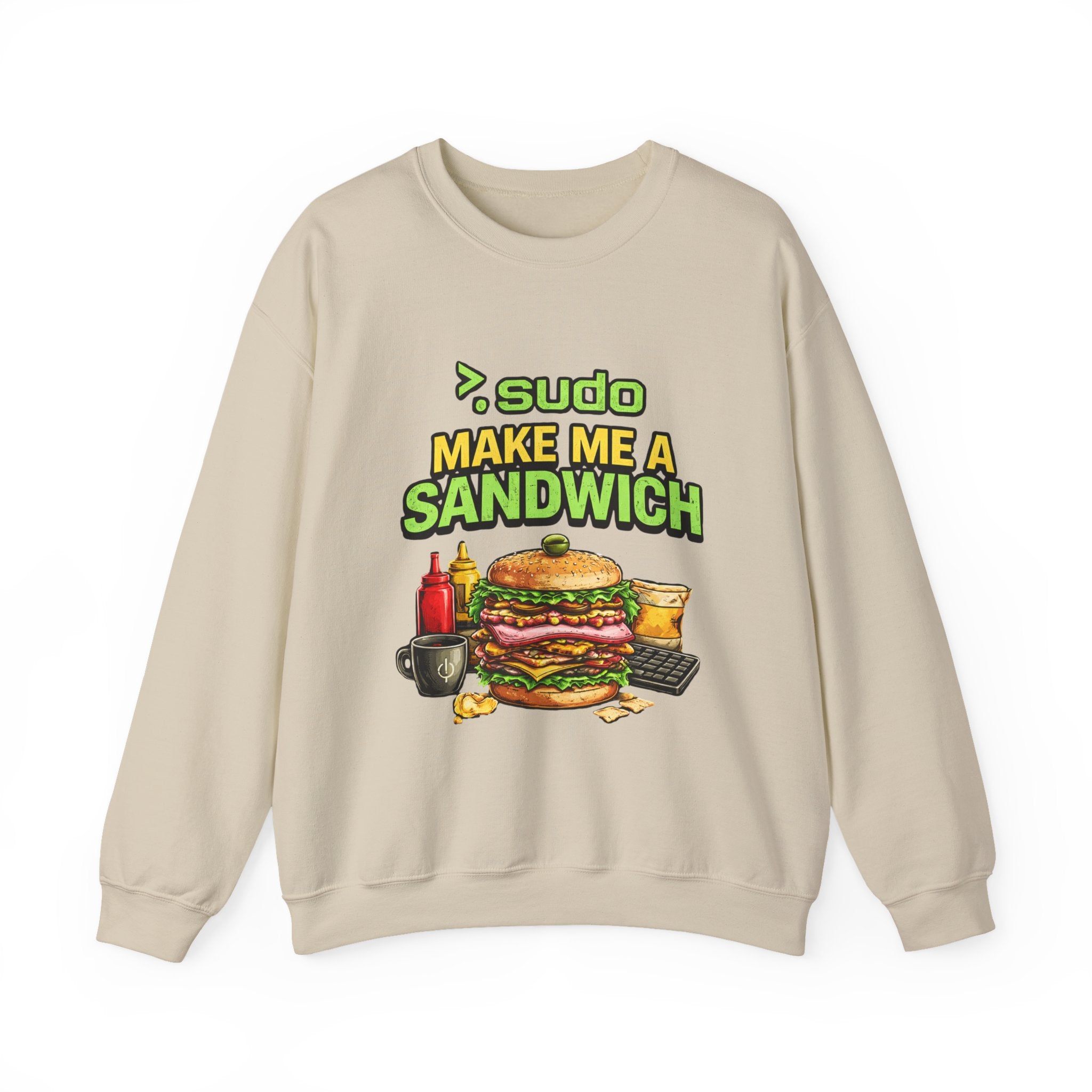 Sweatshirt — ">sudo Make Me a Sandwich" Funny Linux Programmer Crewneck